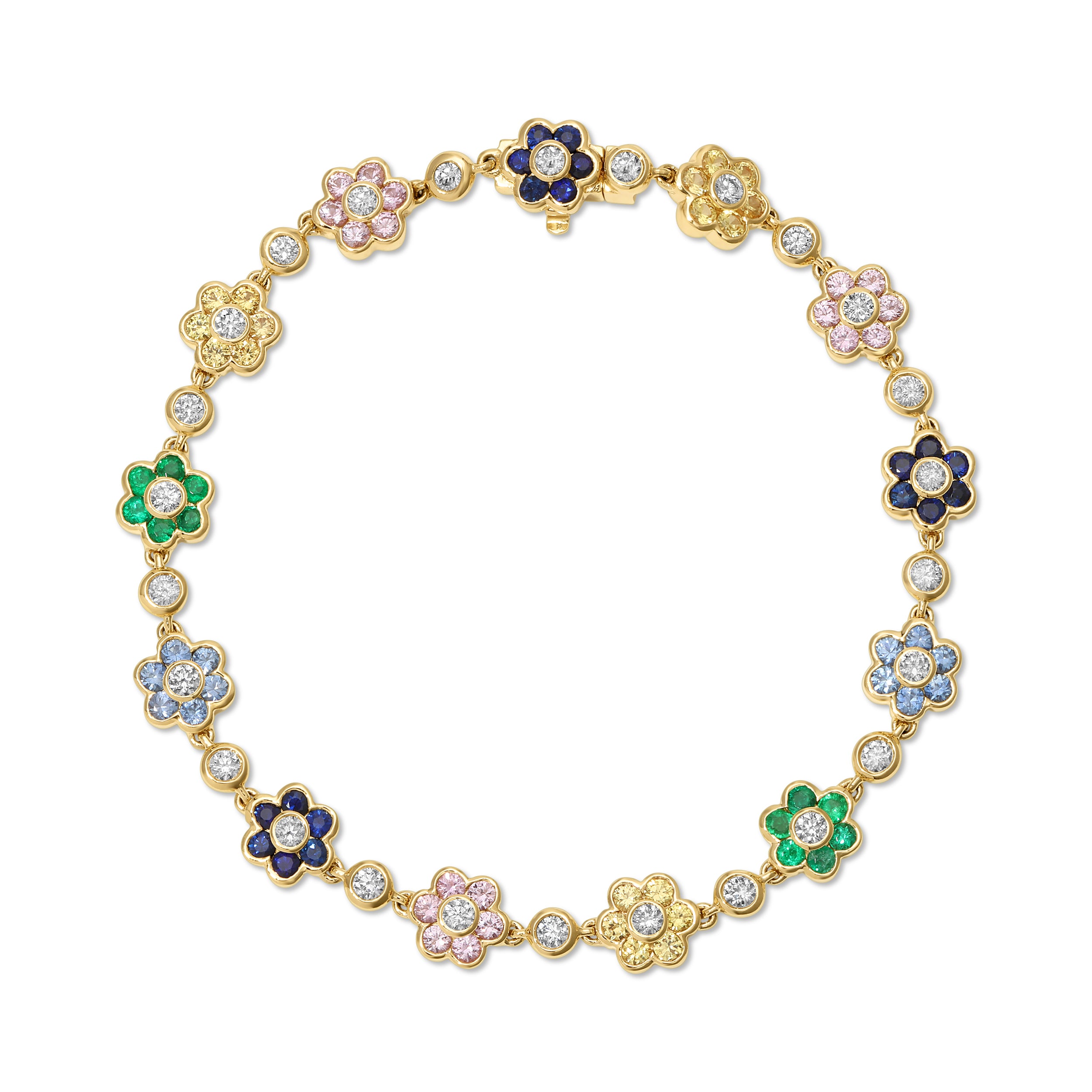 SMALL MULTI SAPPHIRE AND DIAMOND BRACELET