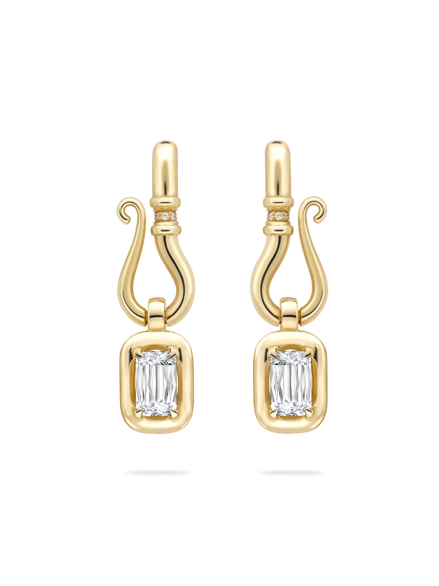 Florentine Ashoka Yellow Gold Diamond Earrings