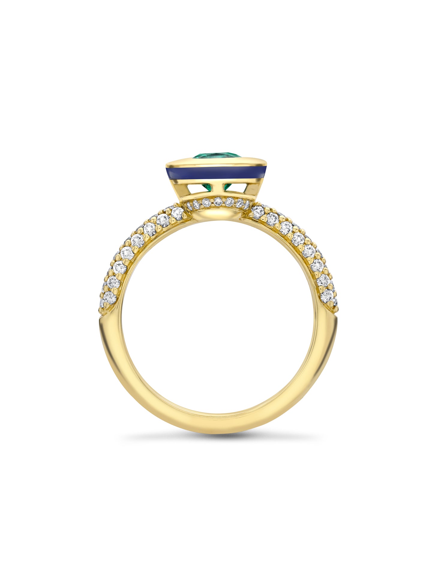 Florentine Cushion Emerald Yellow Gold Ring 5 Florentine Cushion Emerald Yellow Gold Ring