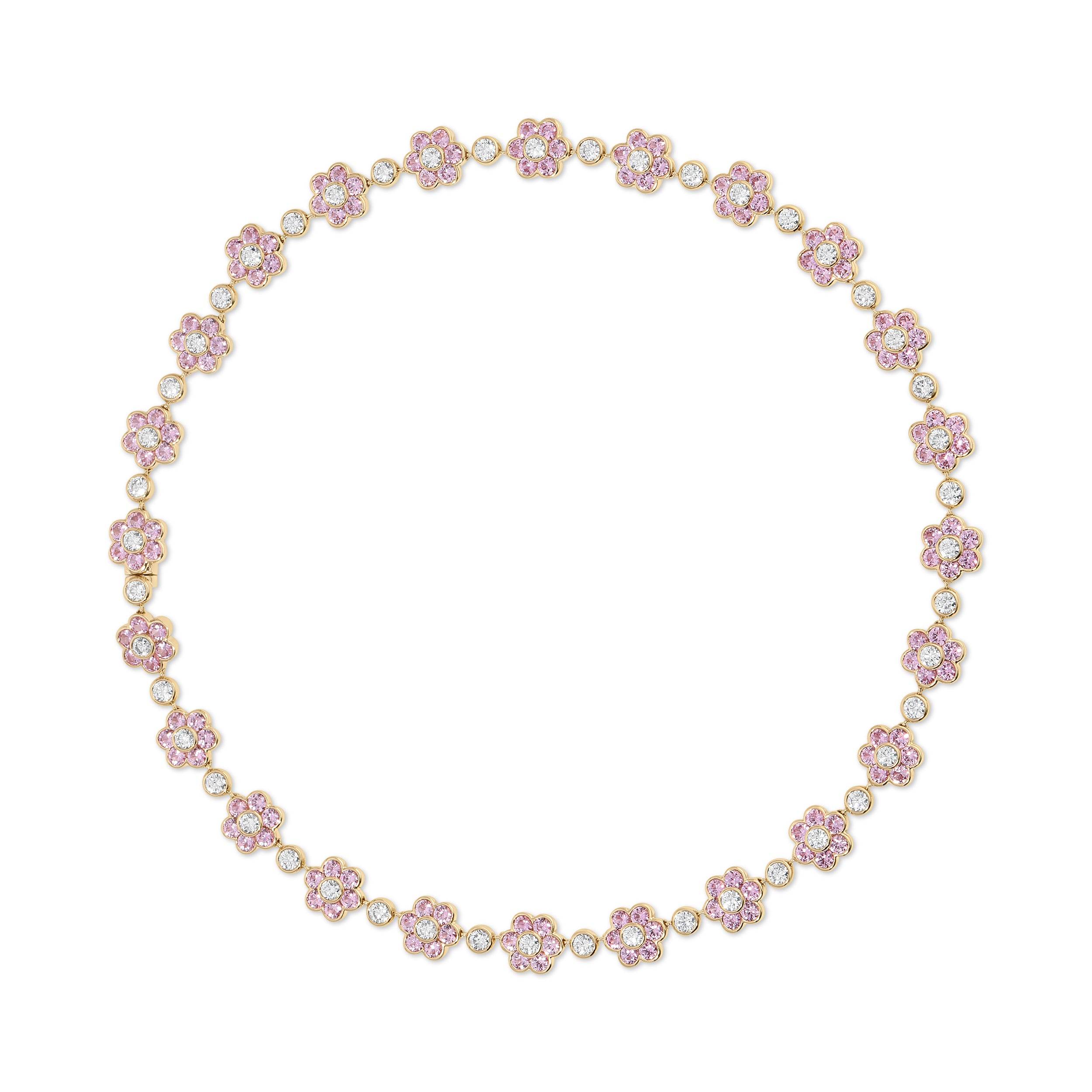 PINK SAPPHIRE AND DIAMOND FLORA CHOKER