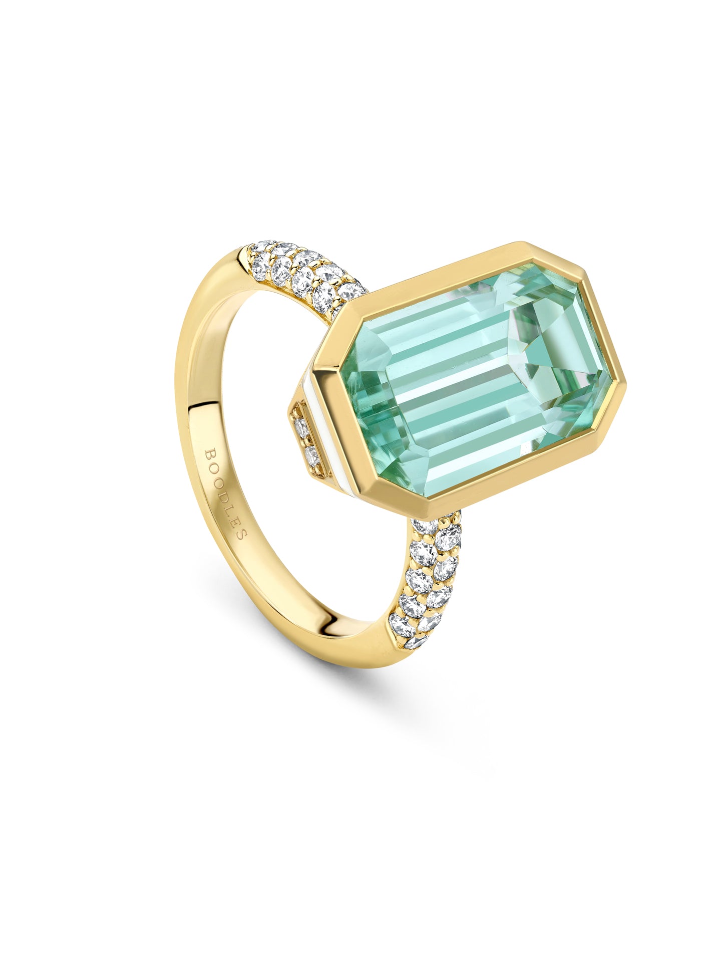 Florentine Dolce Vita Mint Green Tourmaline Yellow Gold Ring