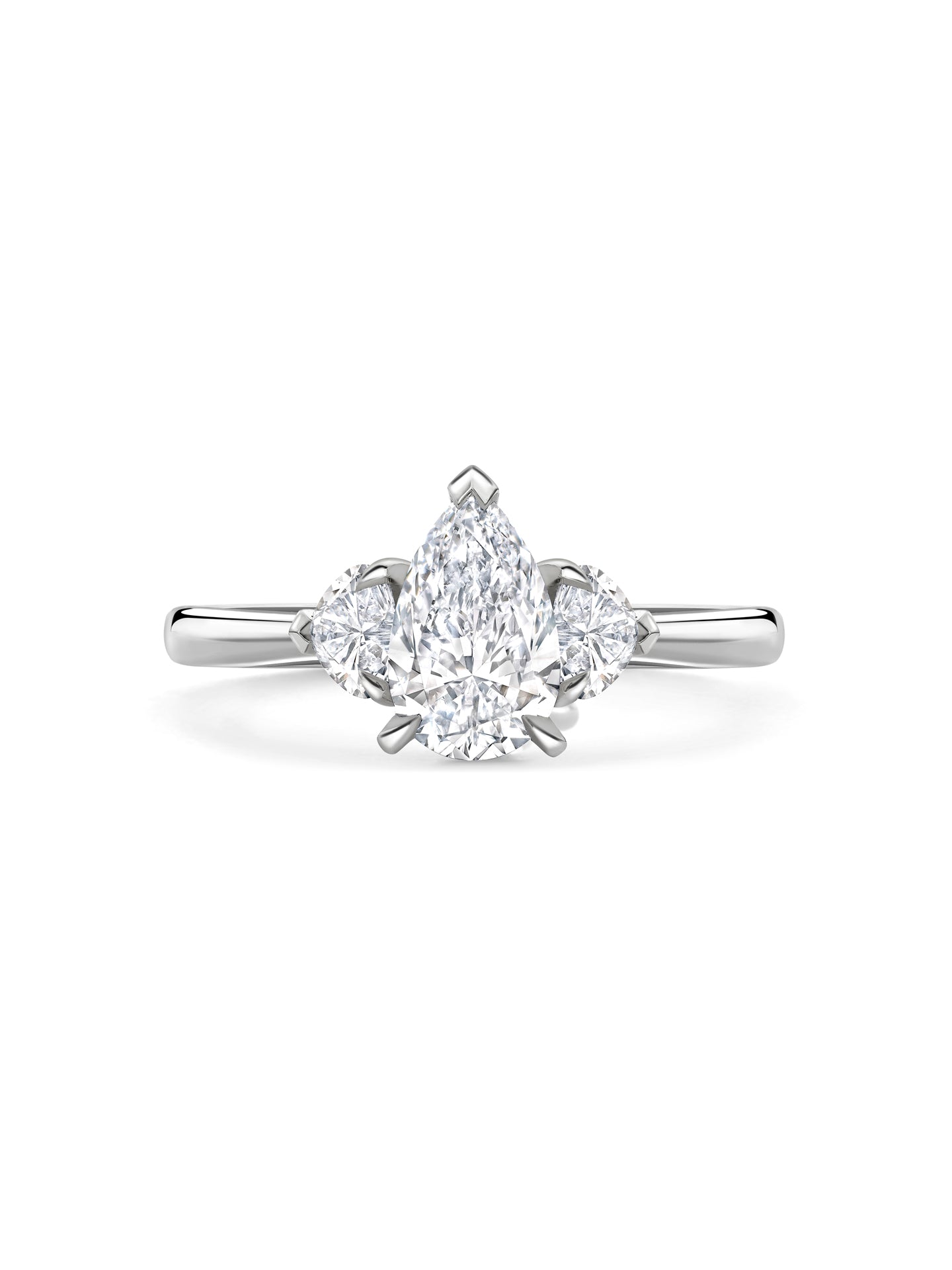 Harmony Trilogy Pear Diamond Platinum Ring 4 Harmony Trilogy Pear Diamond Platinum Ring
