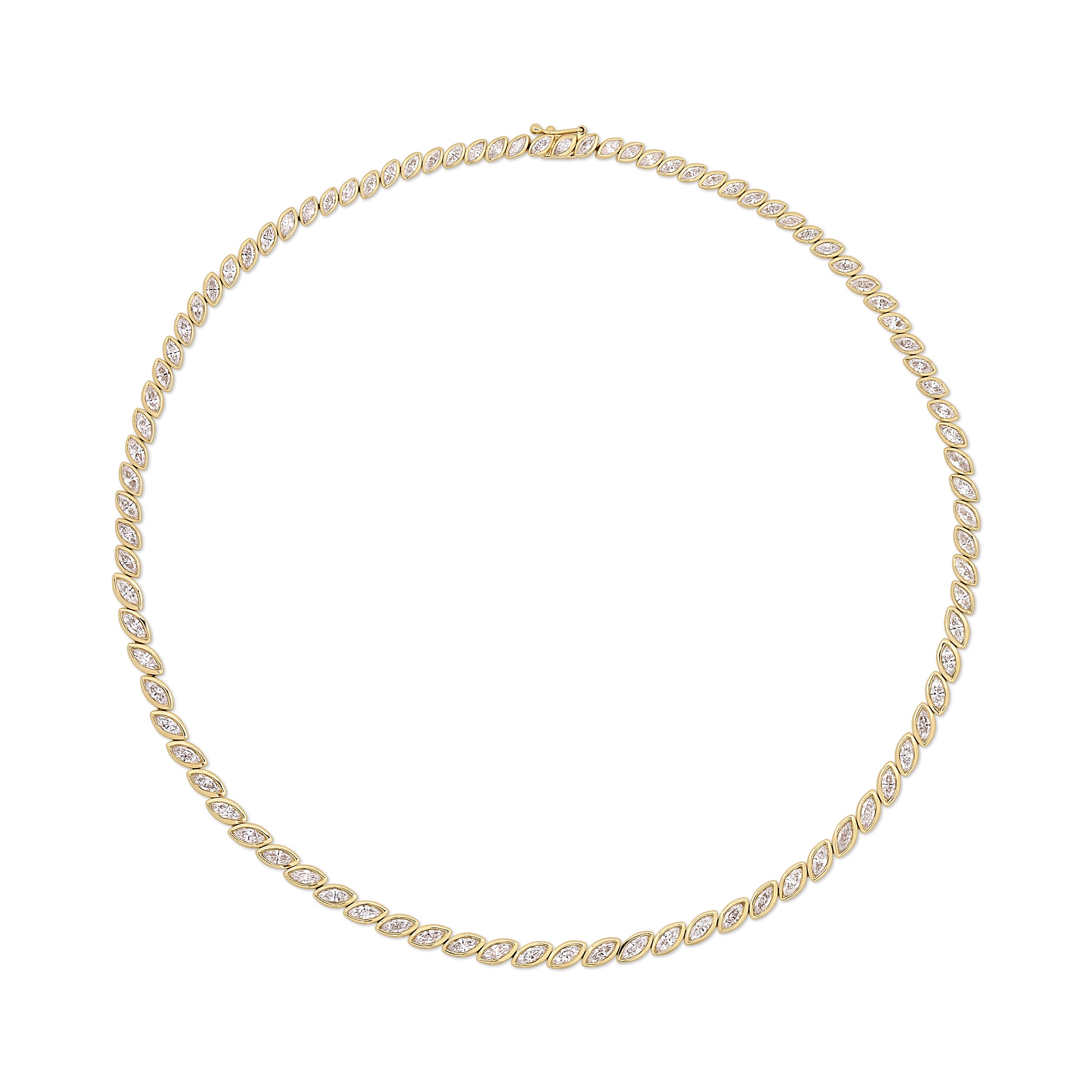 GRADUATED BEZEL MARQUISE DIAMOND CHOKER 3 GRADUATED BEZEL MARQUISE DIAMOND CHOKER