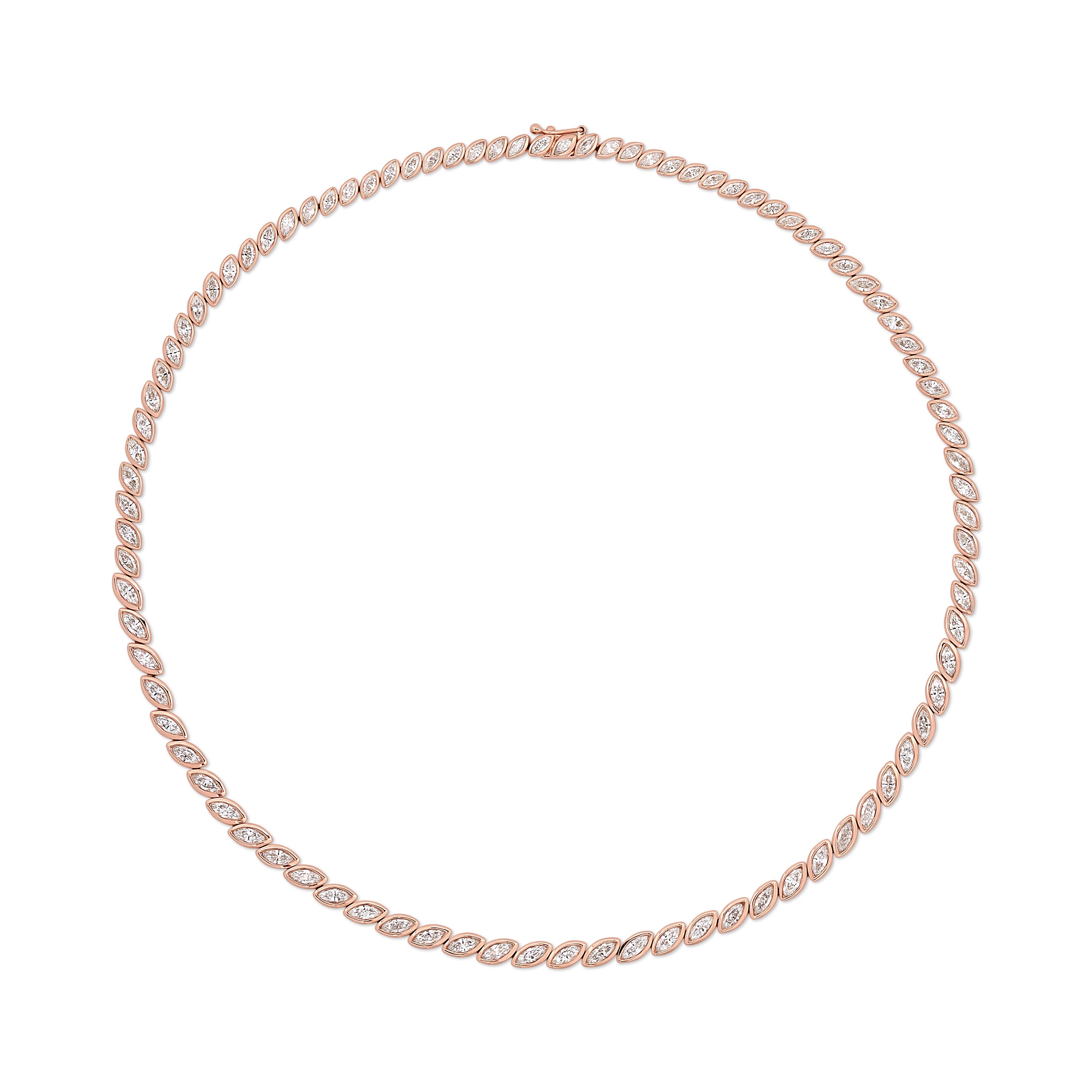 GRADUATED BEZEL MARQUISE DIAMOND CHOKER 4 GRADUATED BEZEL MARQUISE DIAMOND CHOKER