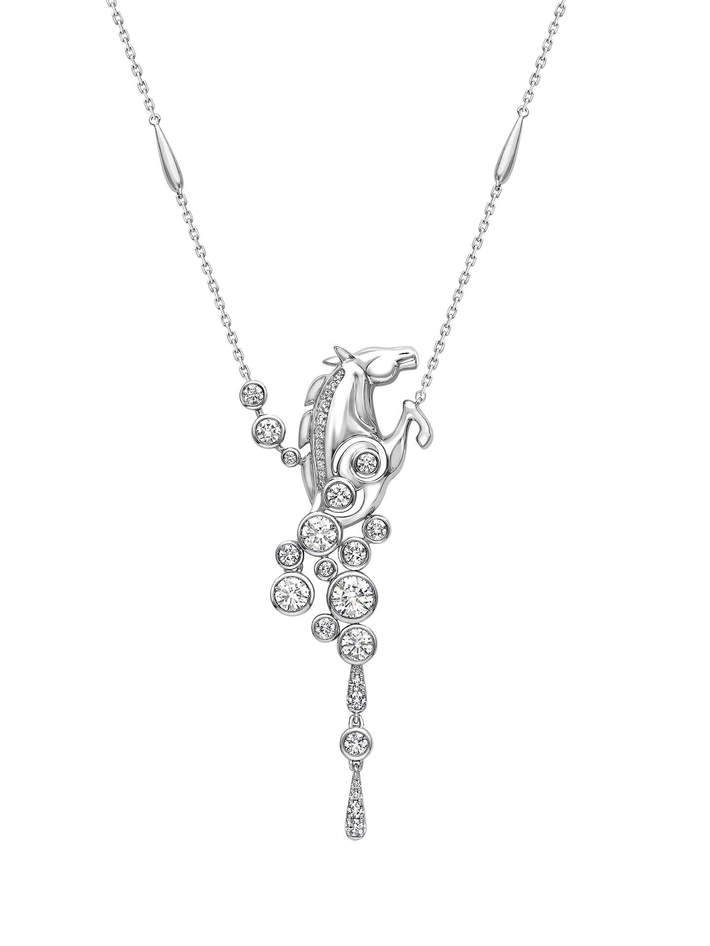 Lucky 'Gold Cup 100' Platinum Diamond Horse Pendant