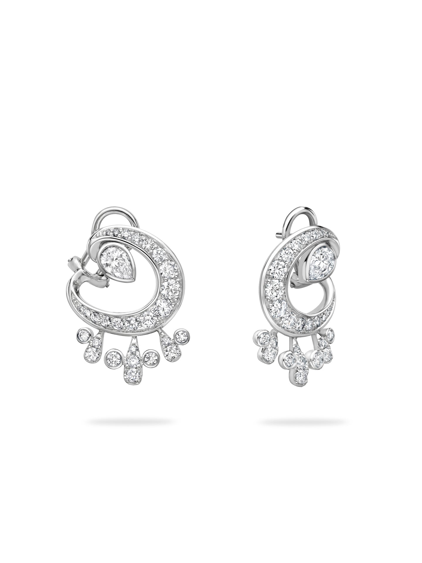 Lucky Platinum Diamond Horseshoe Splash Earrings 4 Lucky Platinum Diamond Horseshoe Splash Earrings