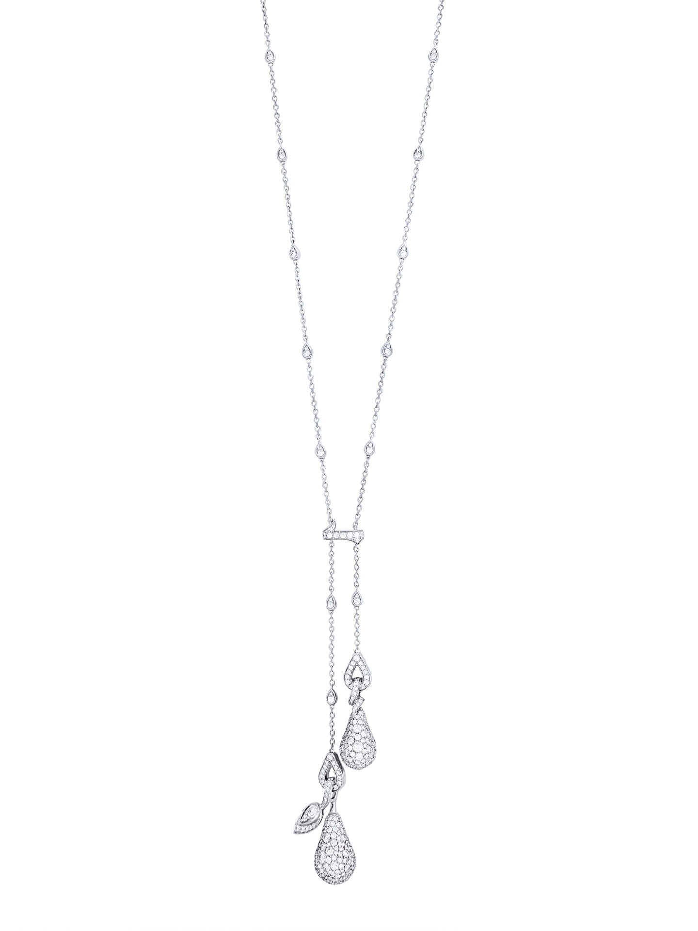 Orchard Long Diamond White Gold Necklace