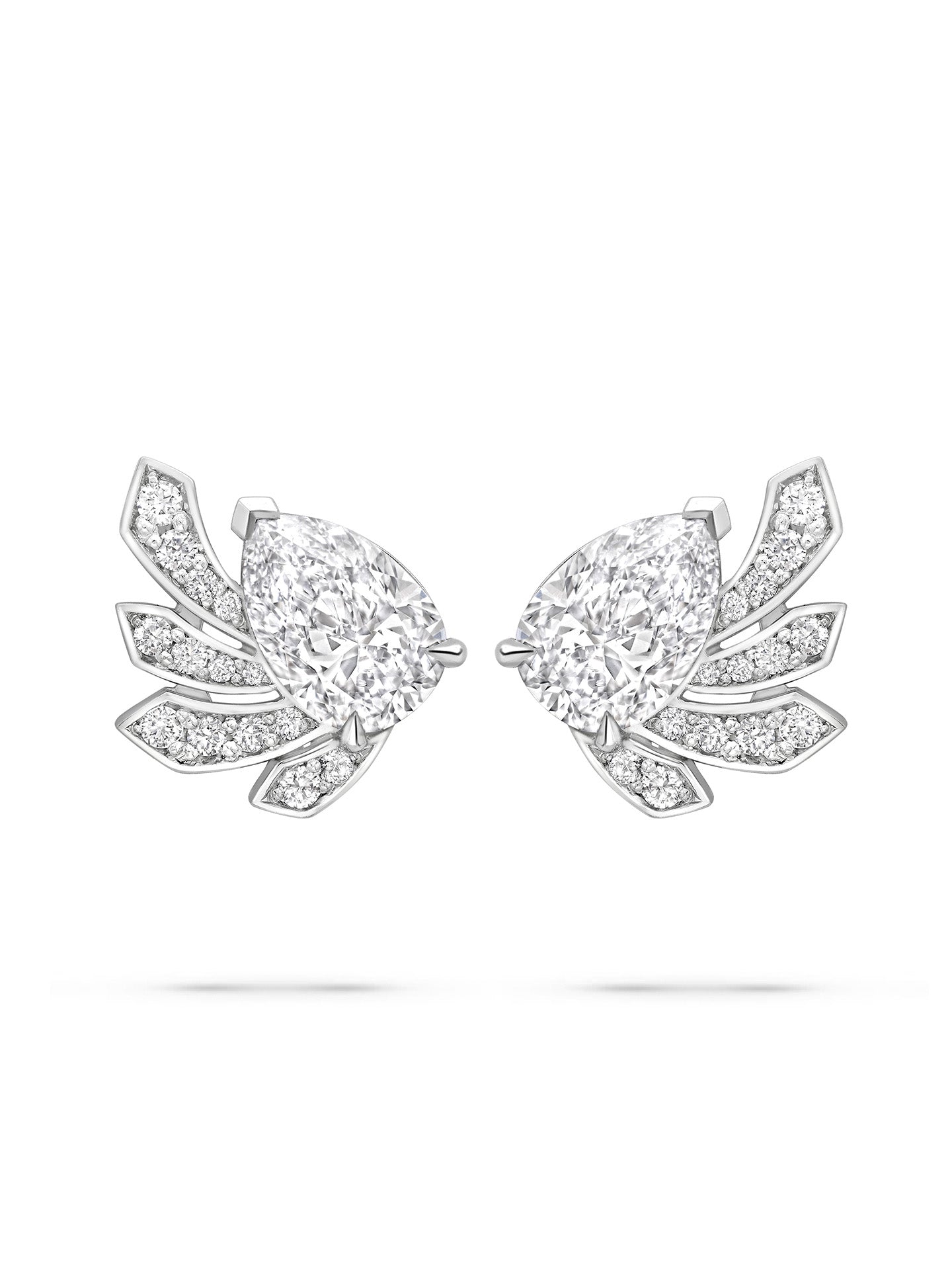 Peace of Mined Pear Diamond Platinum Earrings