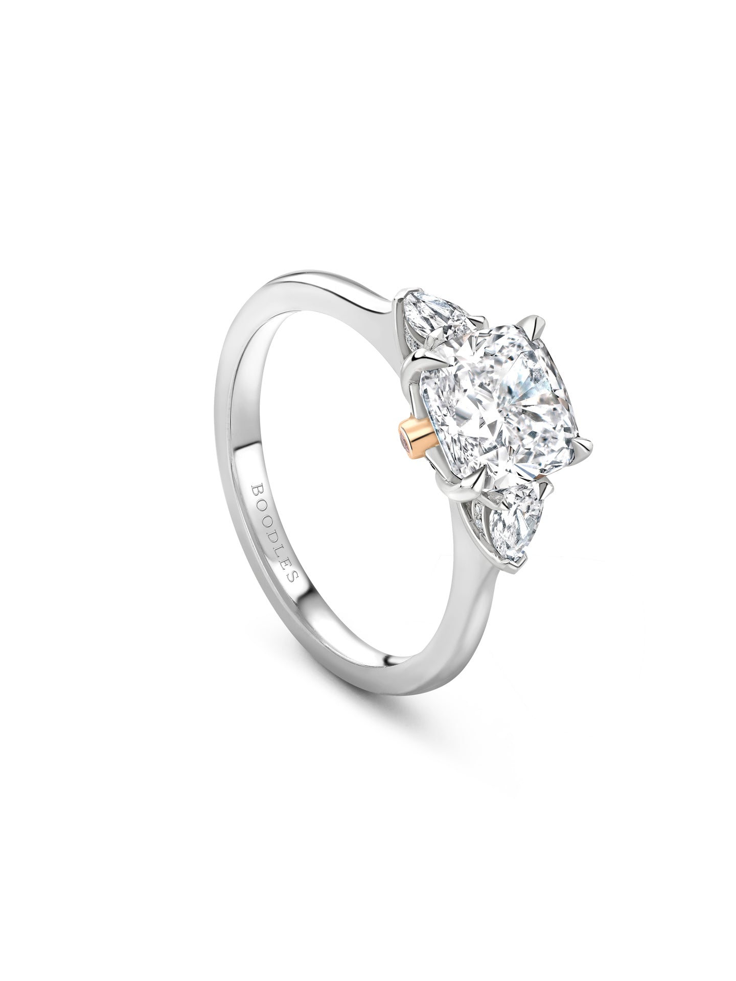Peace of Mined Petal Diamond Platinum Ring