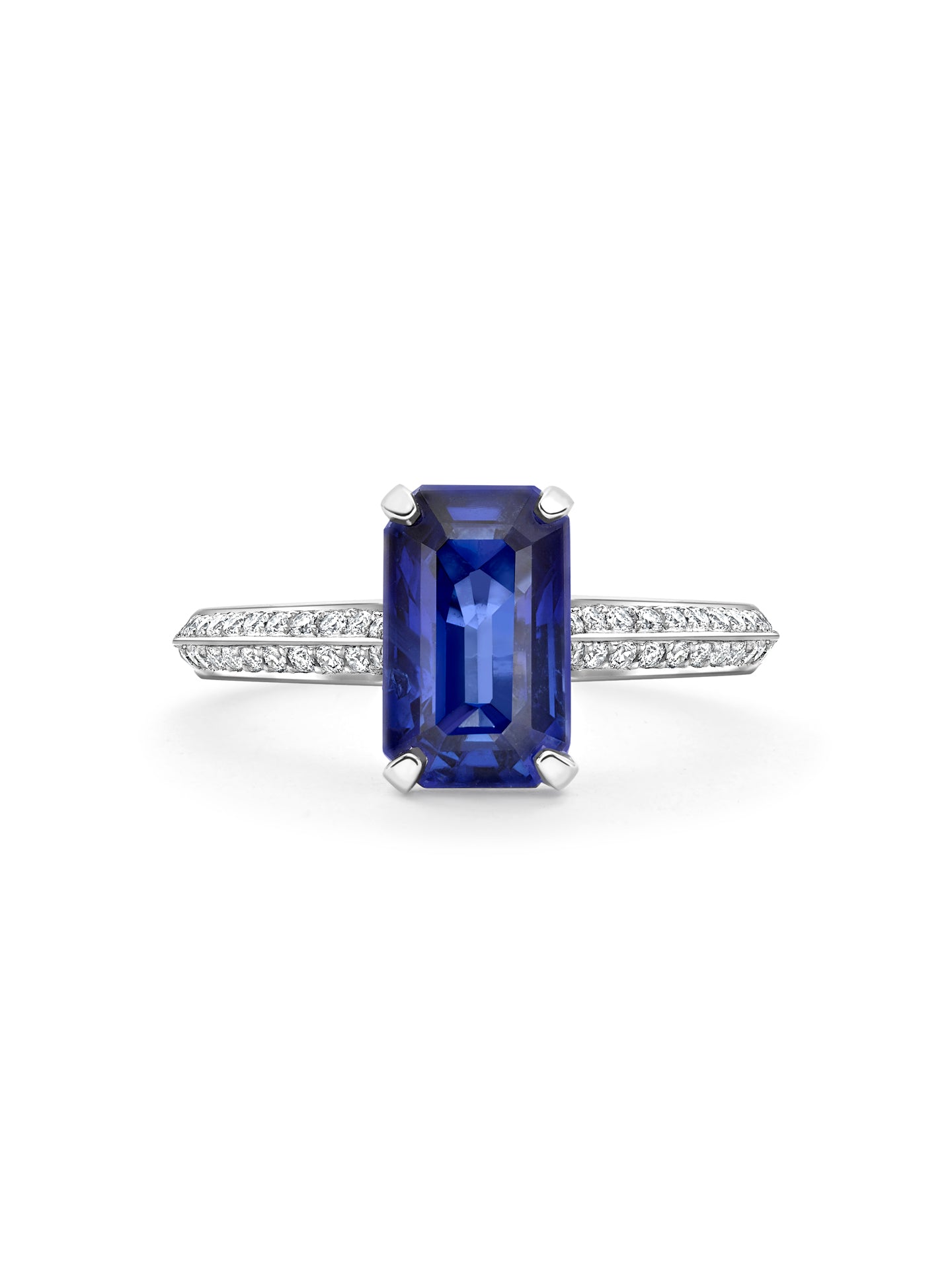 Petal Octagonal Sapphire Platinum Ring 4 Petal Octagonal Sapphire Platinum Ring