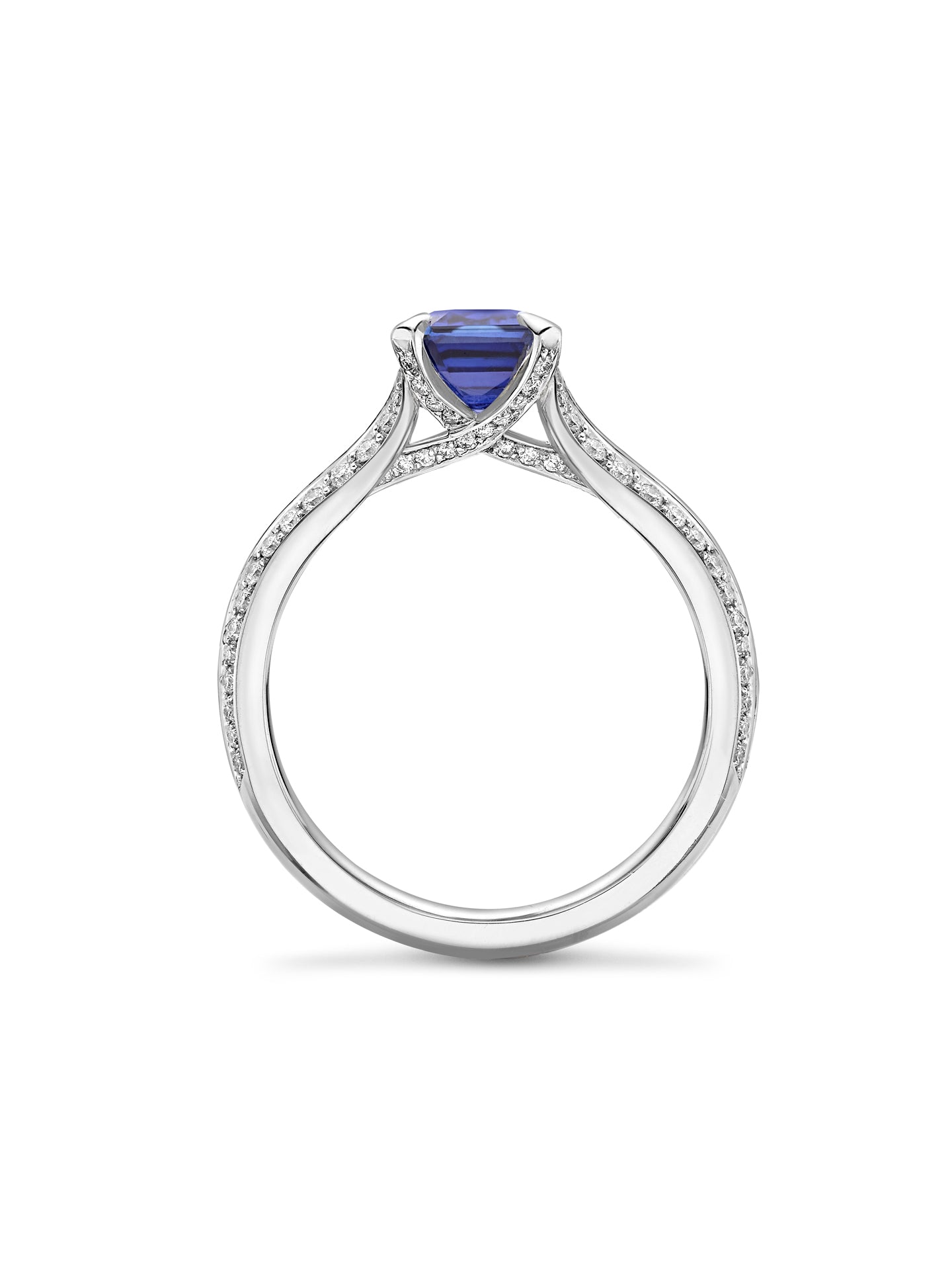 Petal Octagonal Sapphire Platinum Ring 5 Petal Octagonal Sapphire Platinum Ring