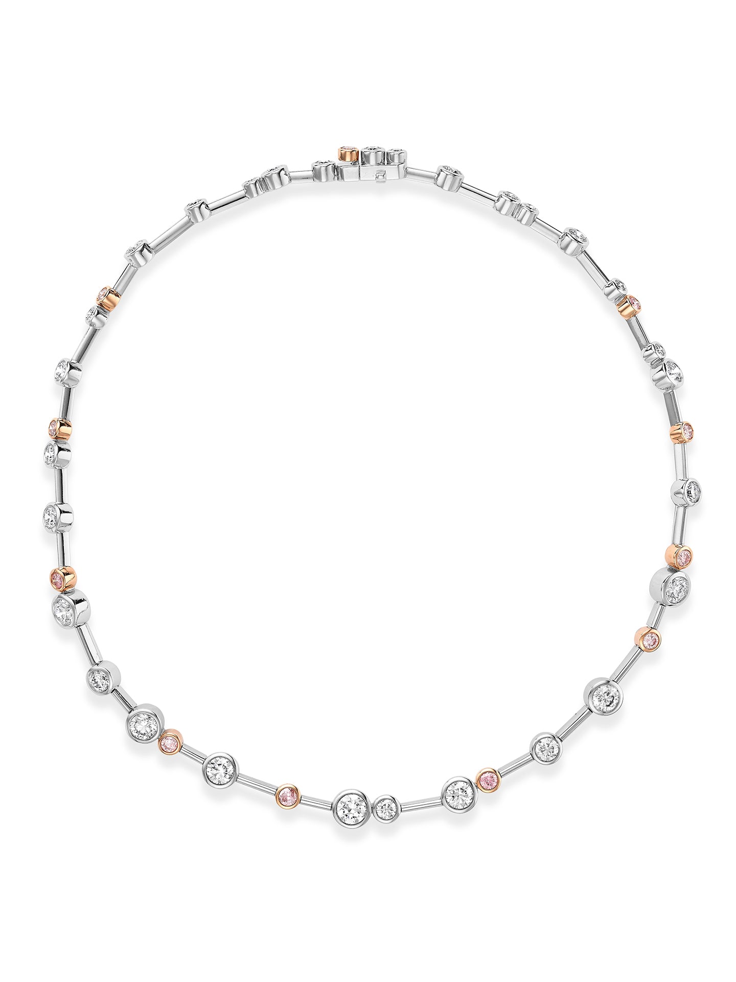 Raindance 25 Mega Pink and White Diamond Platinum Necklace