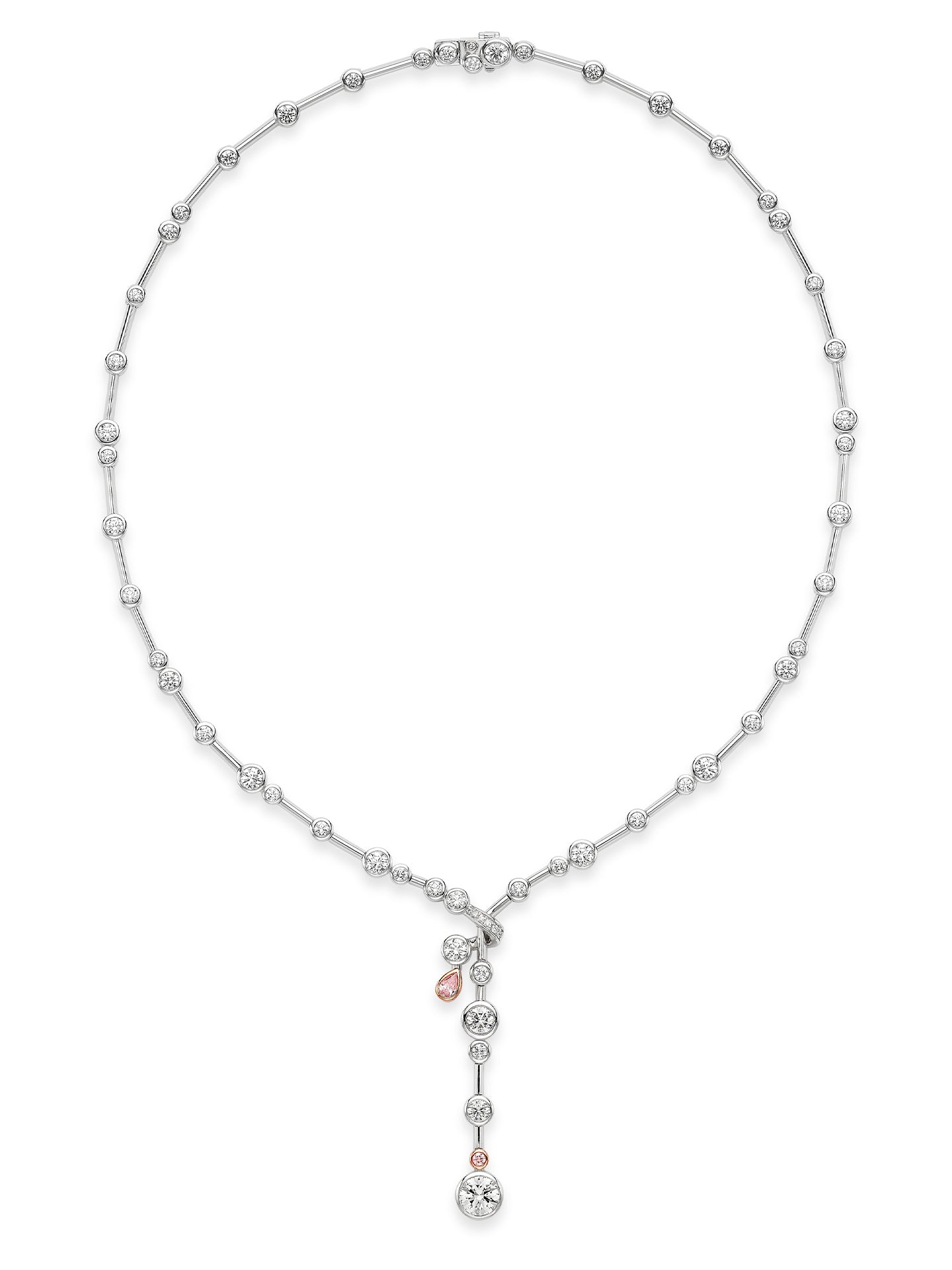Raindance 25 Pink and White Diamond Platinum Necklace