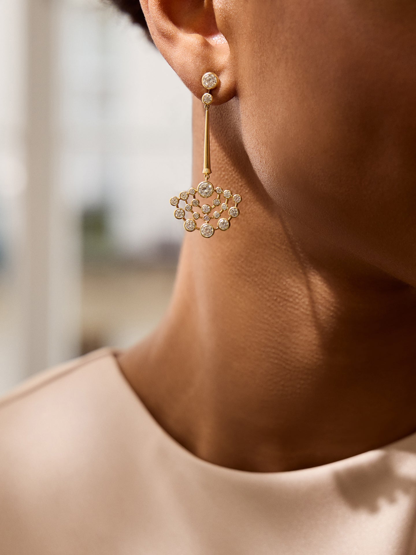 Raindance Chelsea Yellow Gold Diamond Drop Earrings 3 Raindance Chelsea Yellow Gold Diamond Drop Earrings