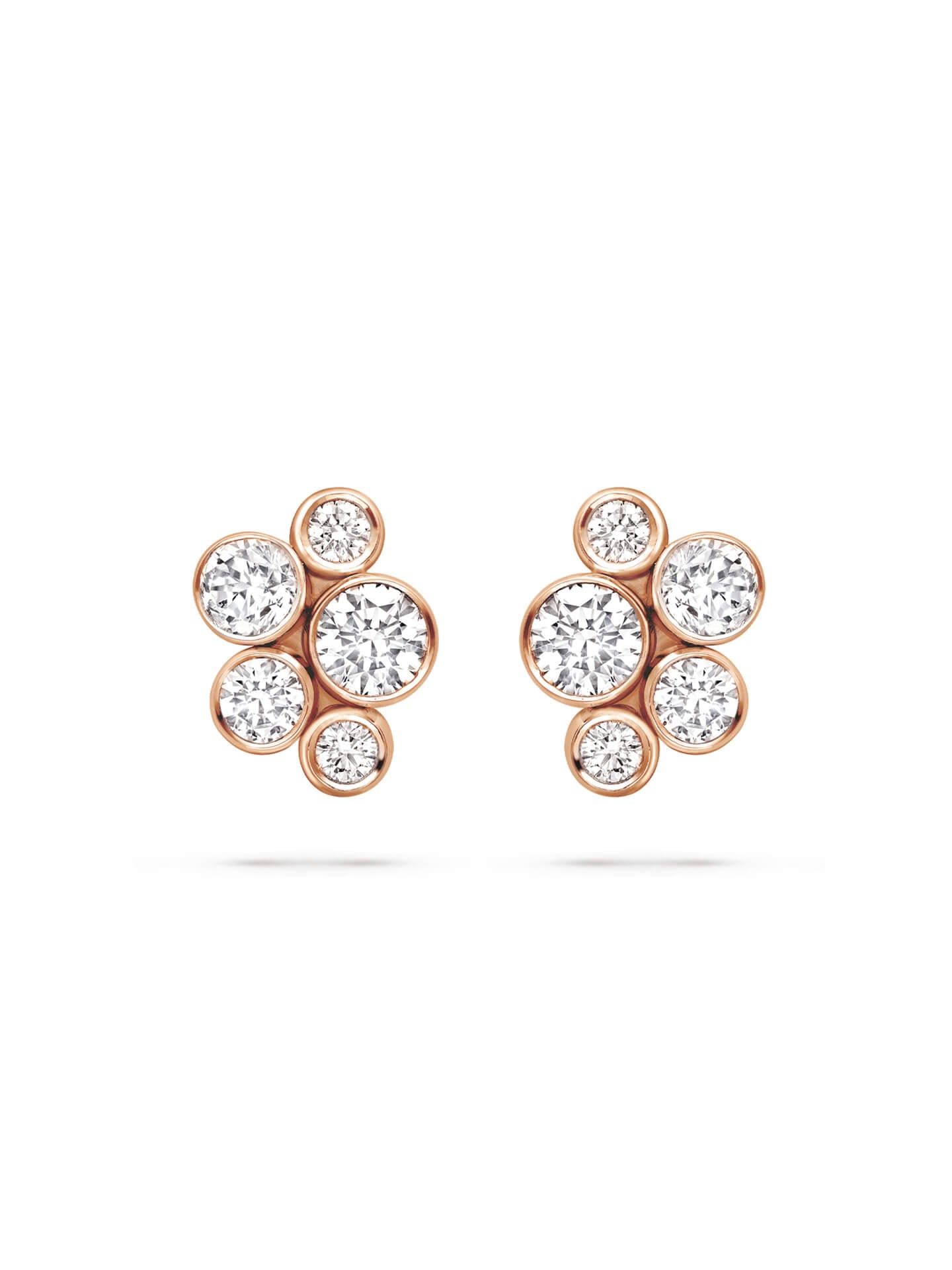 Raindance Classic Cluster Rose Gold Stud Earrings