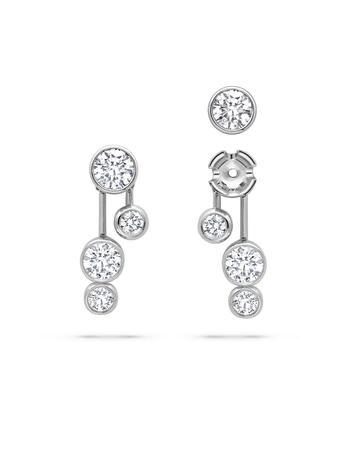 Raindance Detachable Double Drop Platinum Earrings 5 Raindance Detachable Double Drop Platinum Earrings