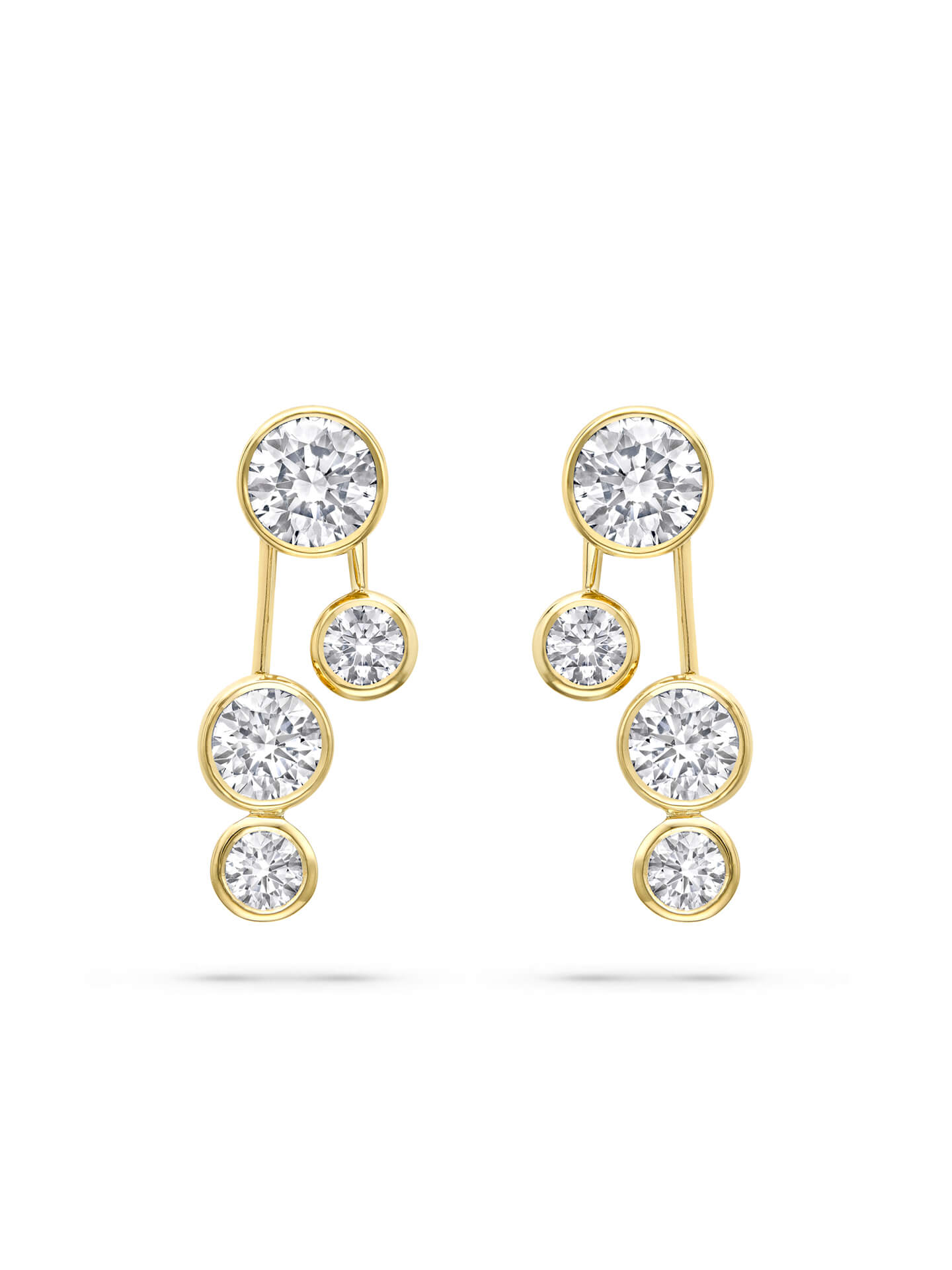 Raindance Large Detachable Double Drop Yellow Gold Earrings