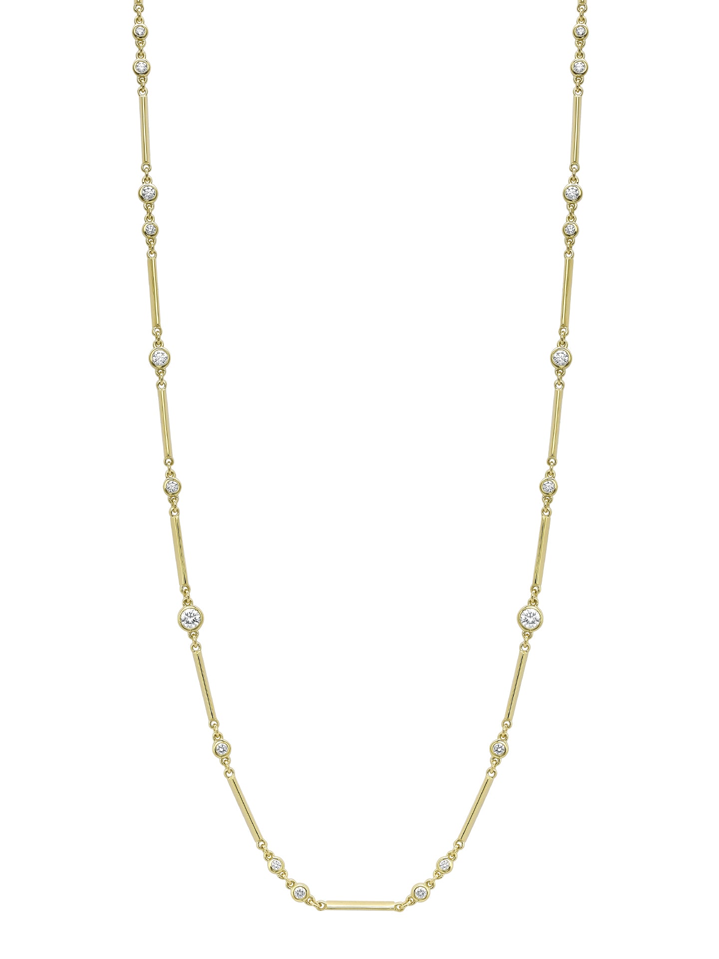 Raindance Long Yellow Gold Diamond Necklace