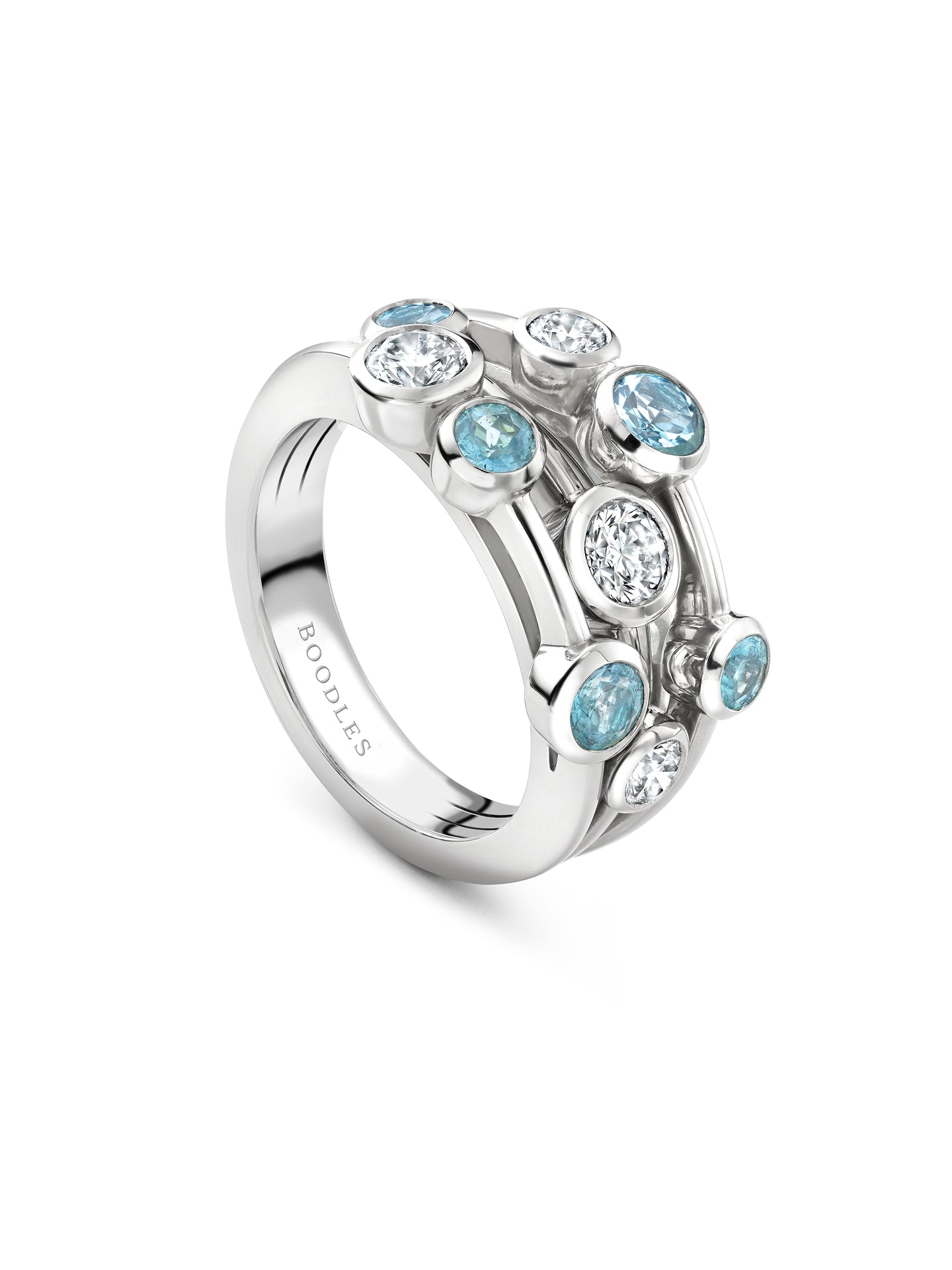 Raindance Paraiba and Diamond Platinum Ring