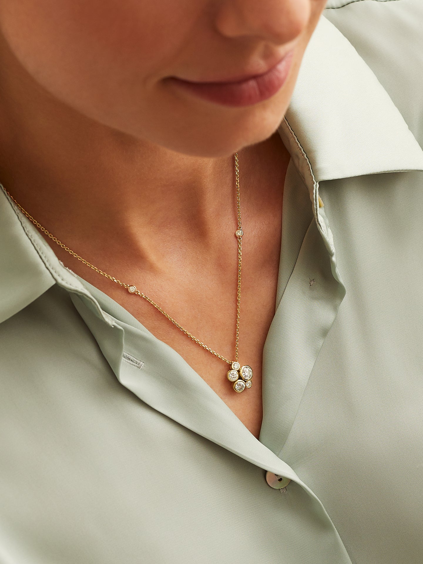 Raindance Yellow Gold Cluster Pendant 3 Raindance Yellow Gold Cluster Pendant