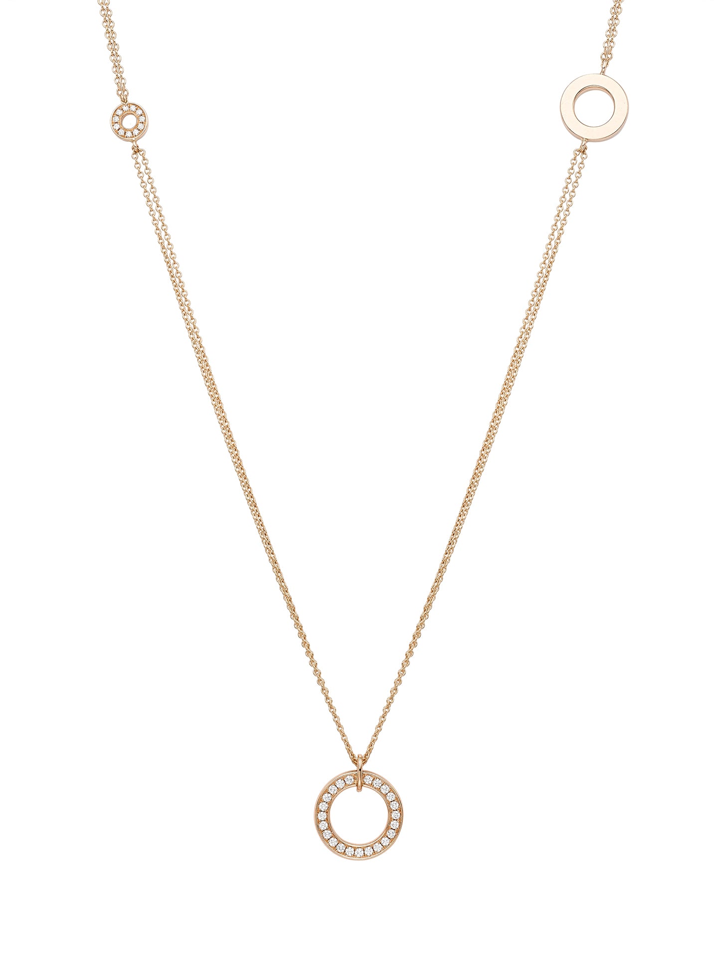 Roulette Long Mini Rose Gold Necklace