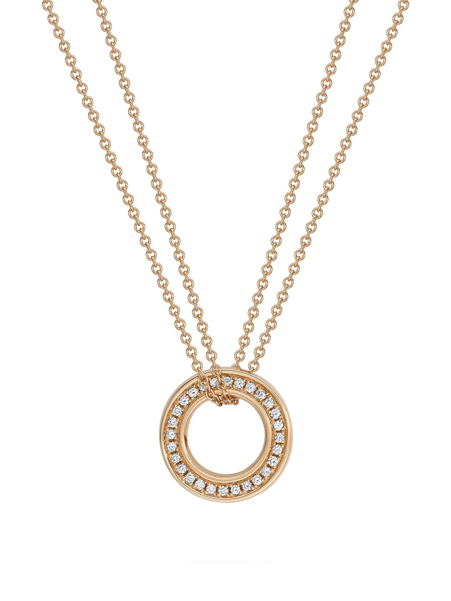 Roulette Small Rose Gold Diamond Pendant