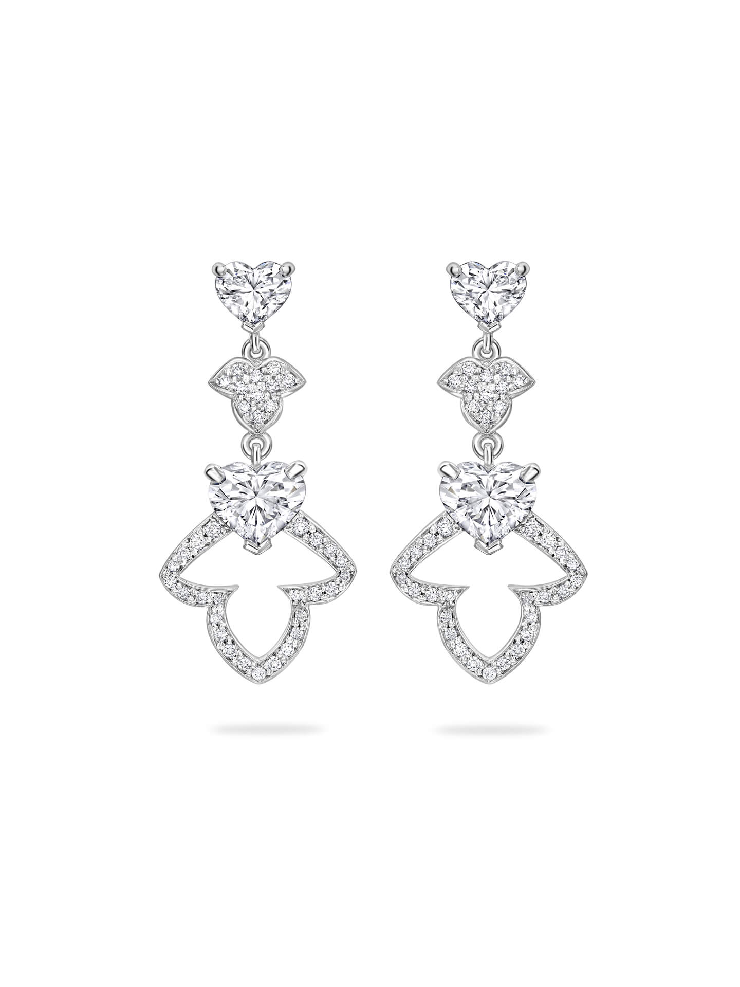 Secret Garden Ivy Diamond Platinum Earrings