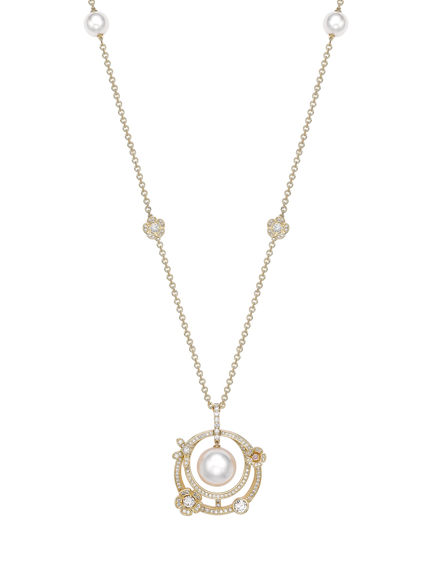 Secret Garden Pearl Yellow Gold Pendant