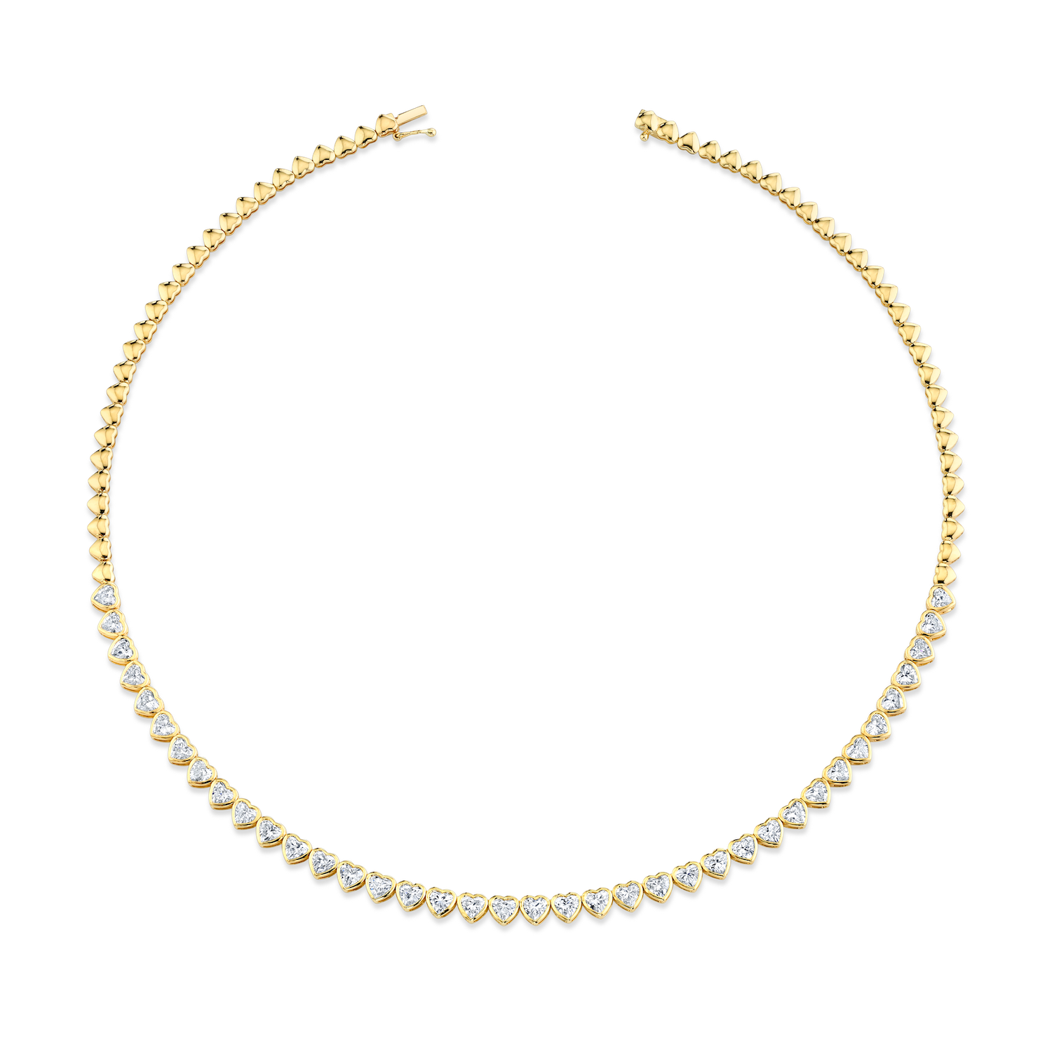 HEART SHAPED BEZEL DIAMOND CHOKER