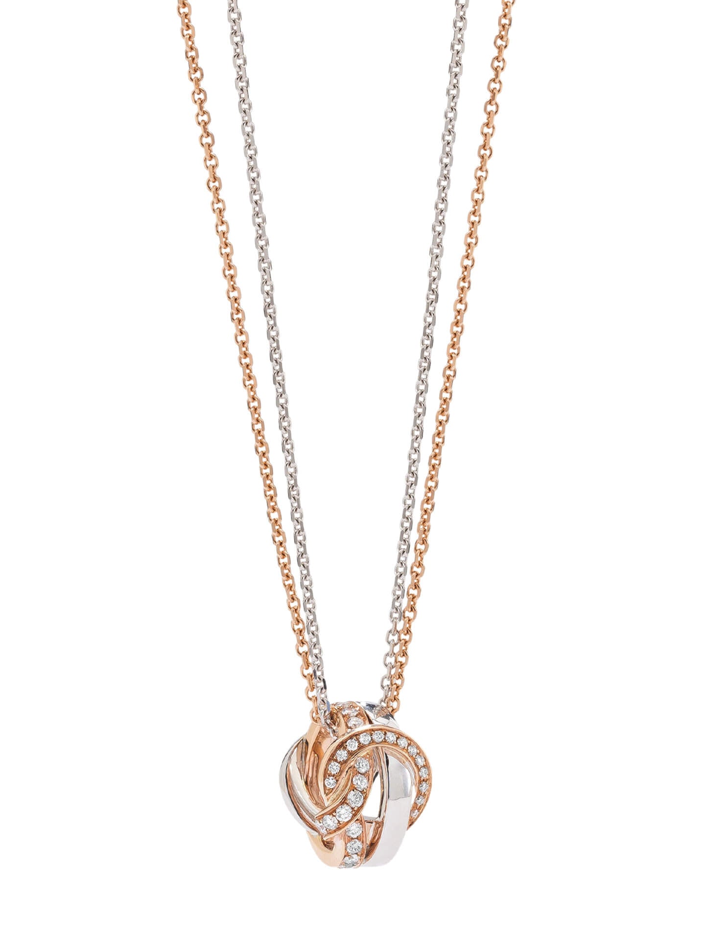 The Knot Rose and White Gold Diamond Pendant