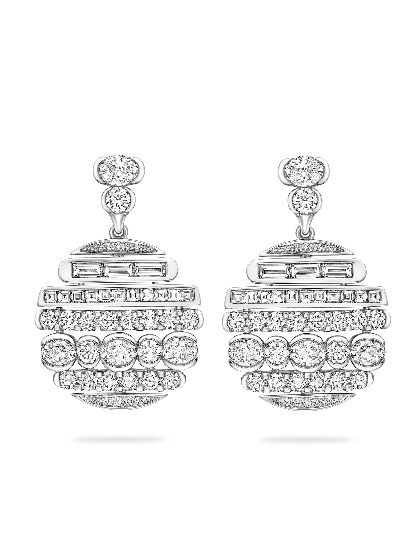 The National Gallery Play of Light Platinum Earrings