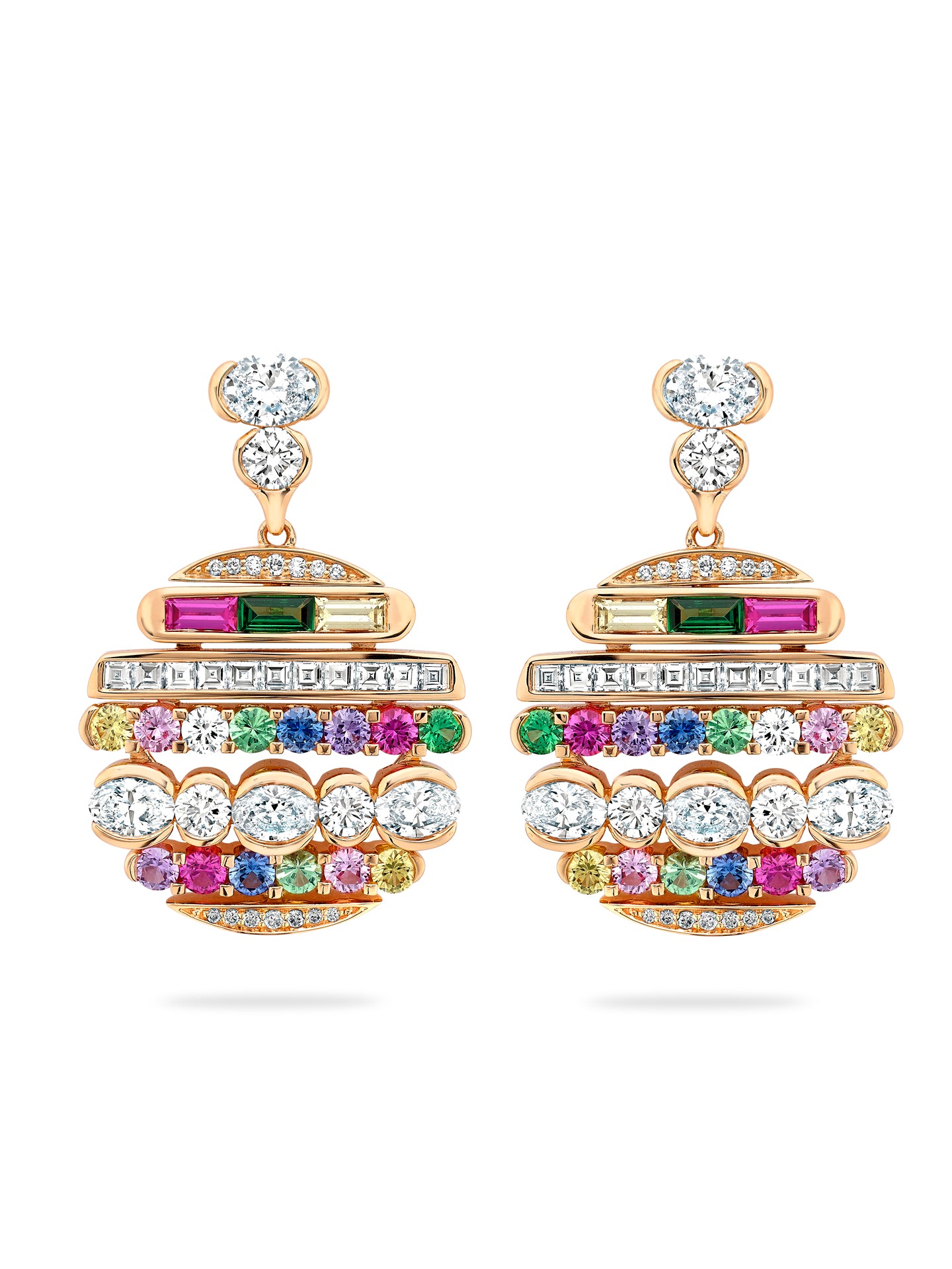 The National Gallery Play of Light Rose Gold Diamond Drop Earrings
