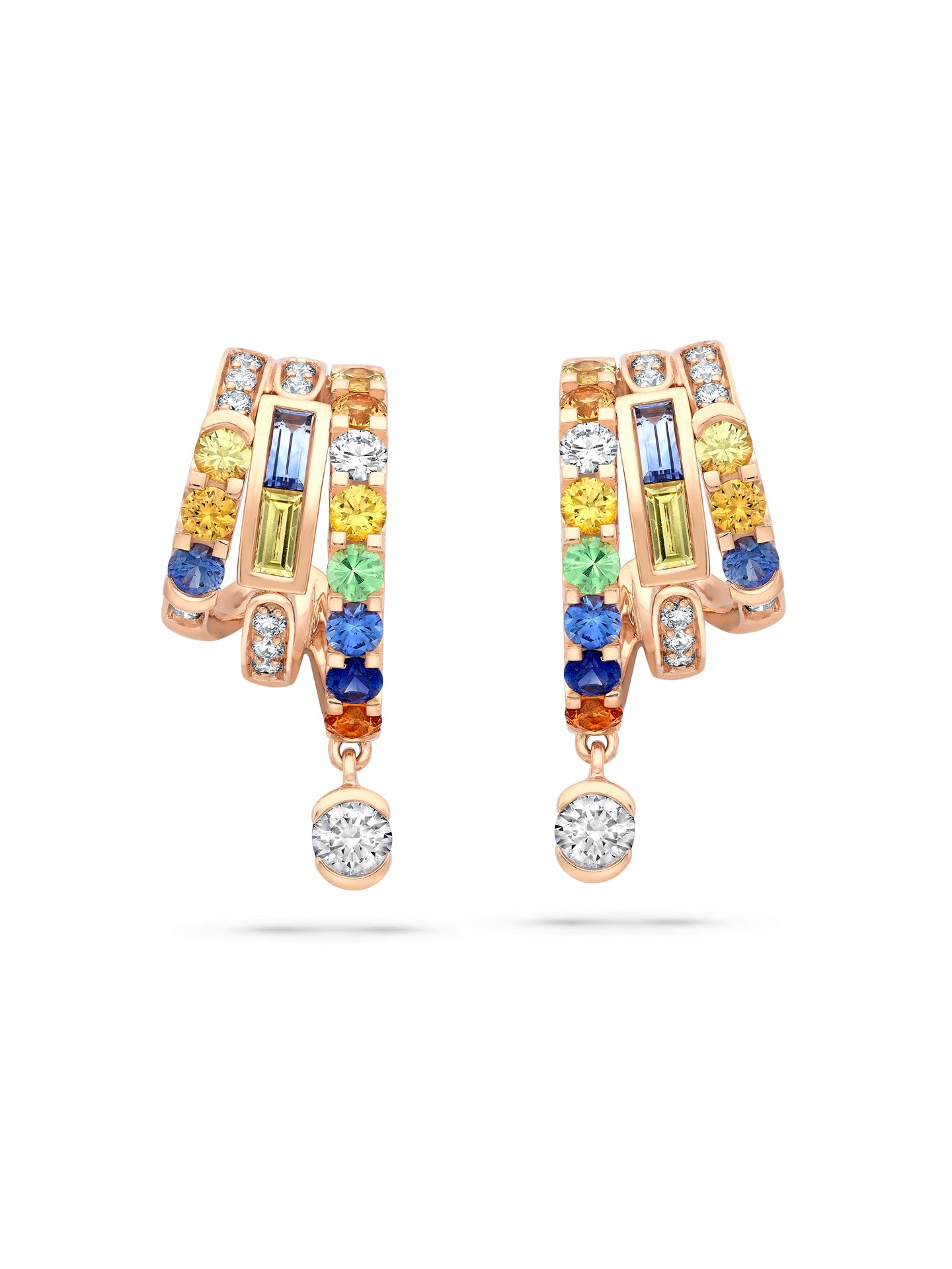 The National Gallery Play of Light Rose Gold Multi-Gem Earrings
