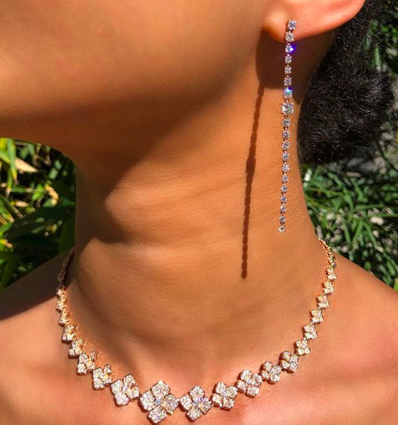 PAVE DIAMOND CORSAGE CHOKER 5 PAVE DIAMOND CORSAGE CHOKER