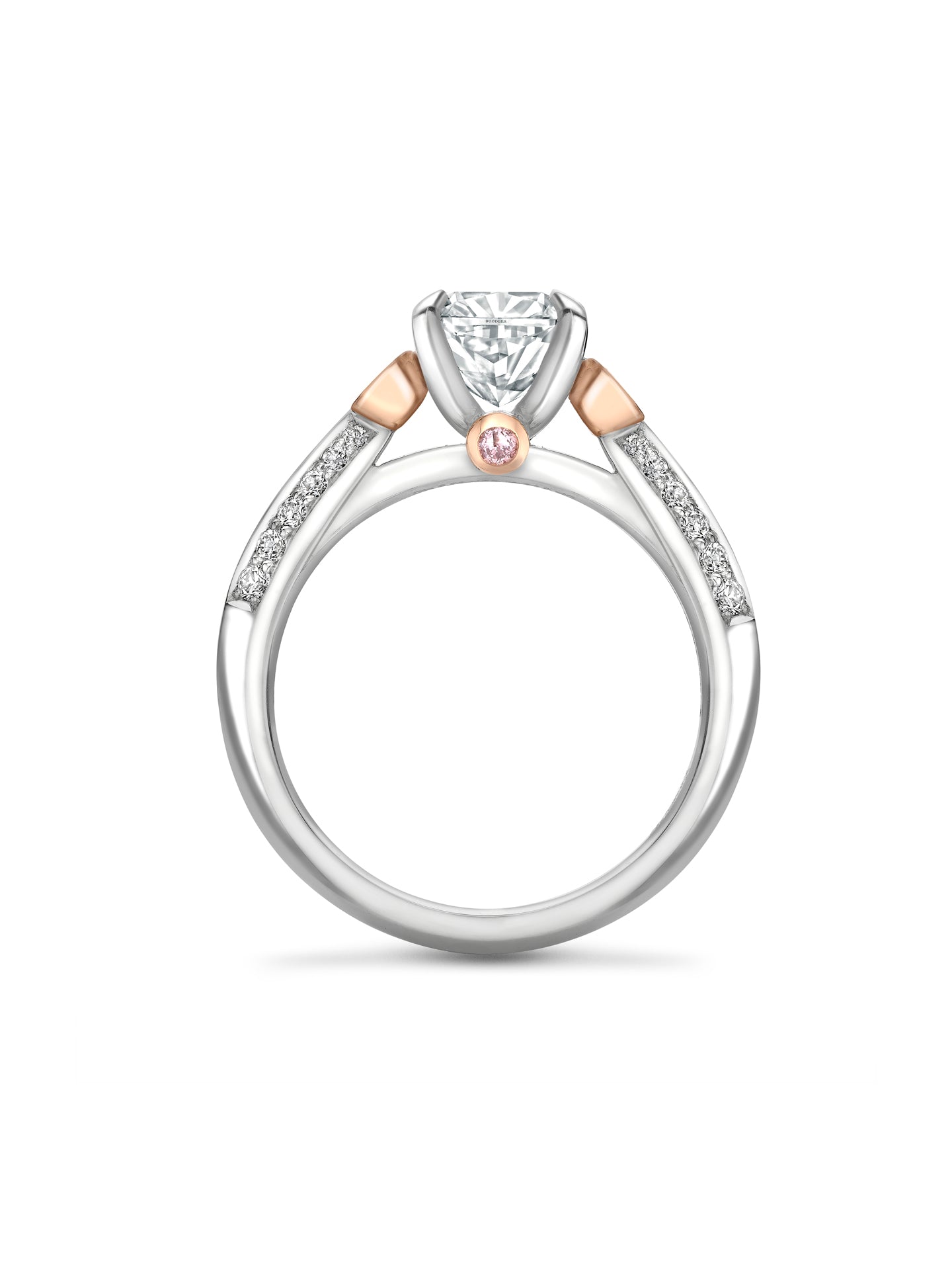 Trilogy Diavik Cushion Diamond Pink Diamond Shoulders Platinum Ring 3 Trilogy Diavik Cushion Diamond Pink Diamond Shoulders Platinum Ring