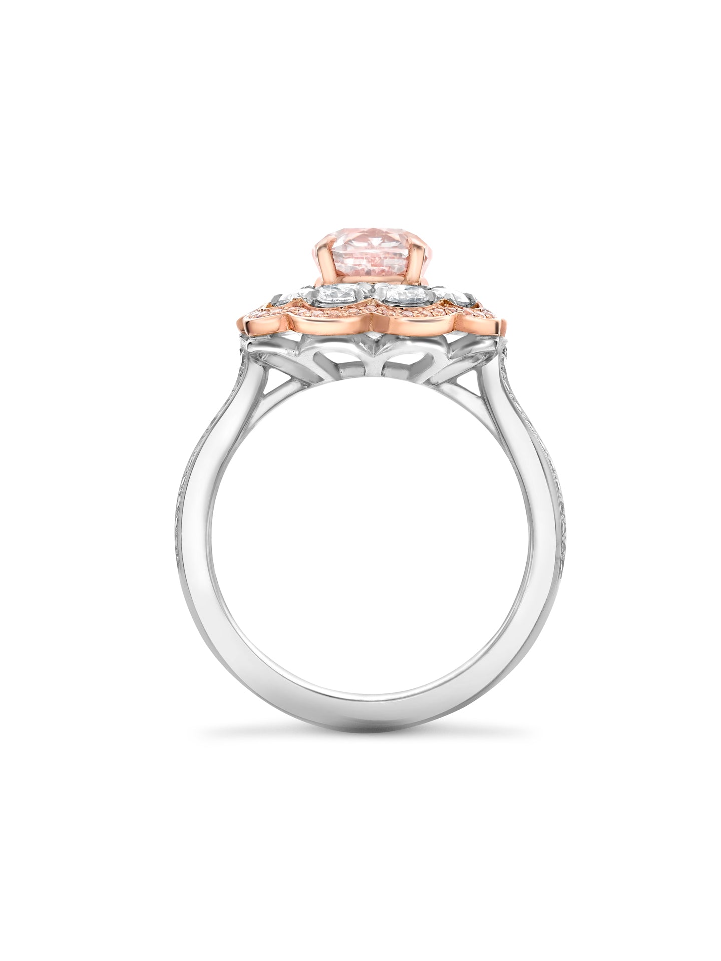 Vintage Cushion Pink Diamond Ring 5 Vintage Cushion Pink Diamond Ring