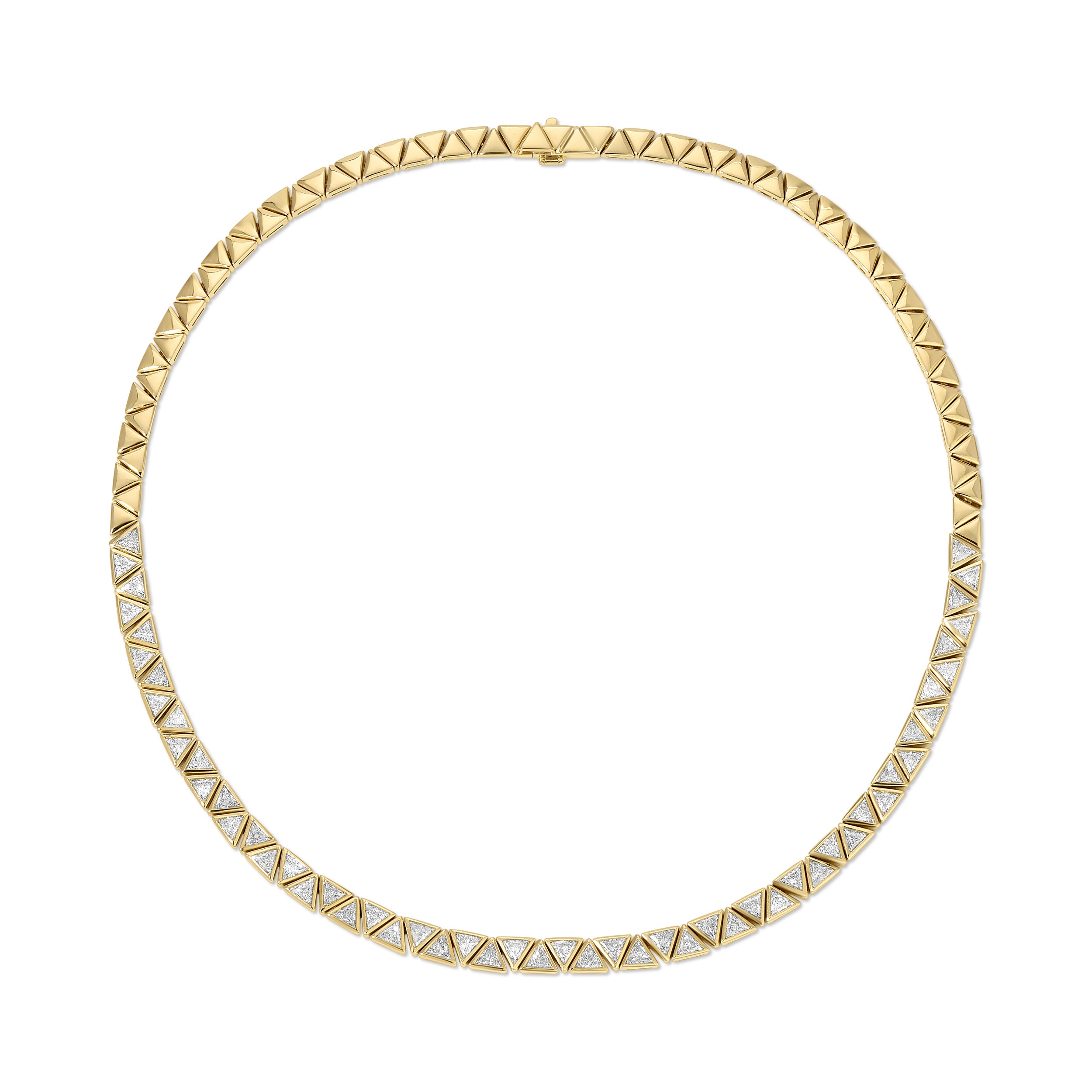 BEZELED TRILLION DIAMOND CHOKER