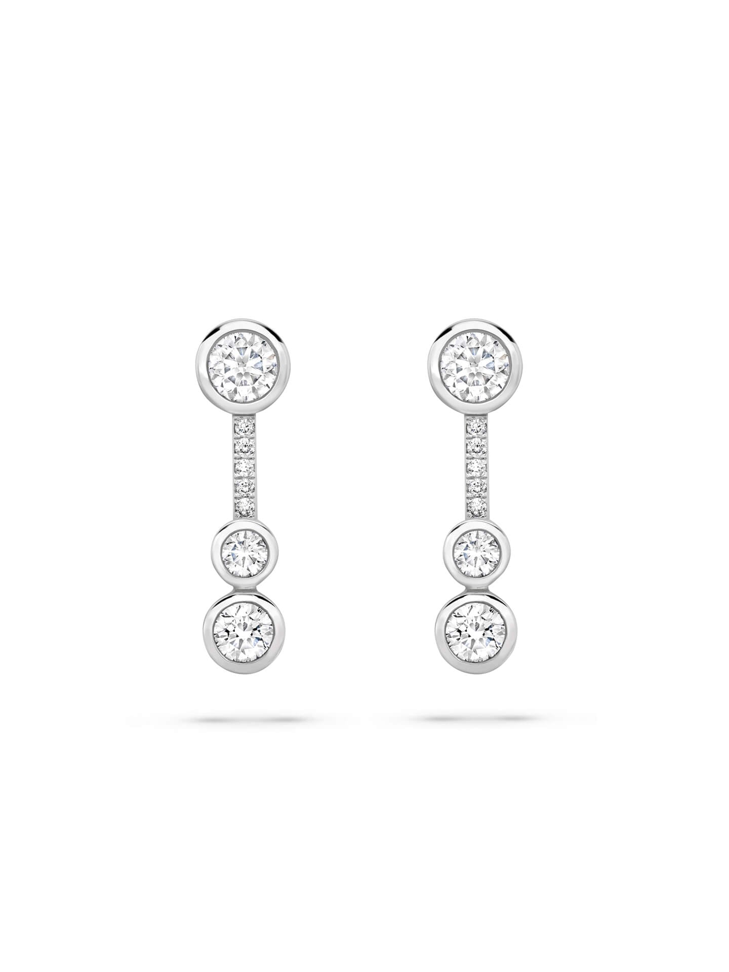 Waterfall Diamond Platinum Small Drop Earrings