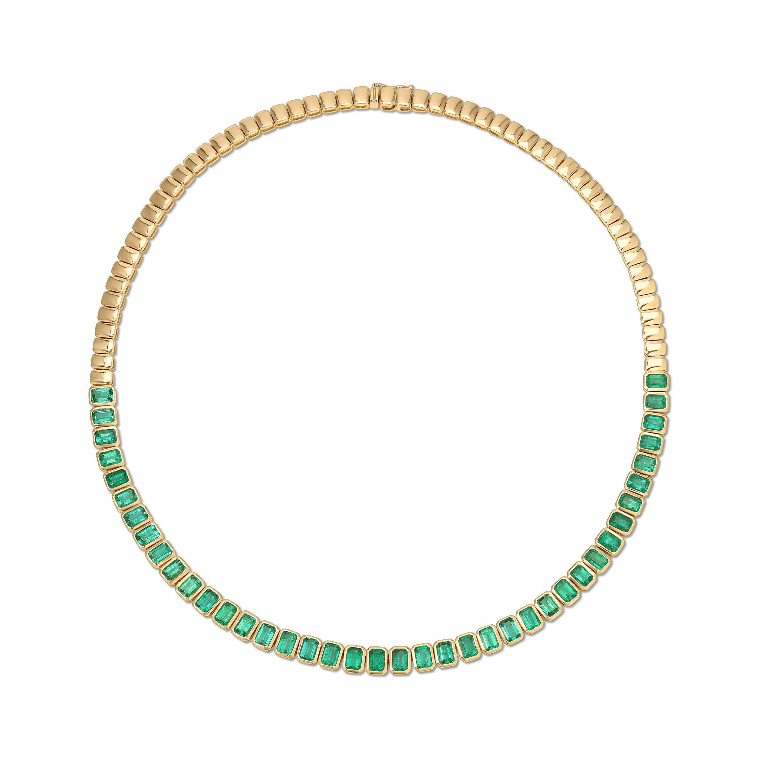 EMERALD CUT BEZEL EMERALD CHOKER