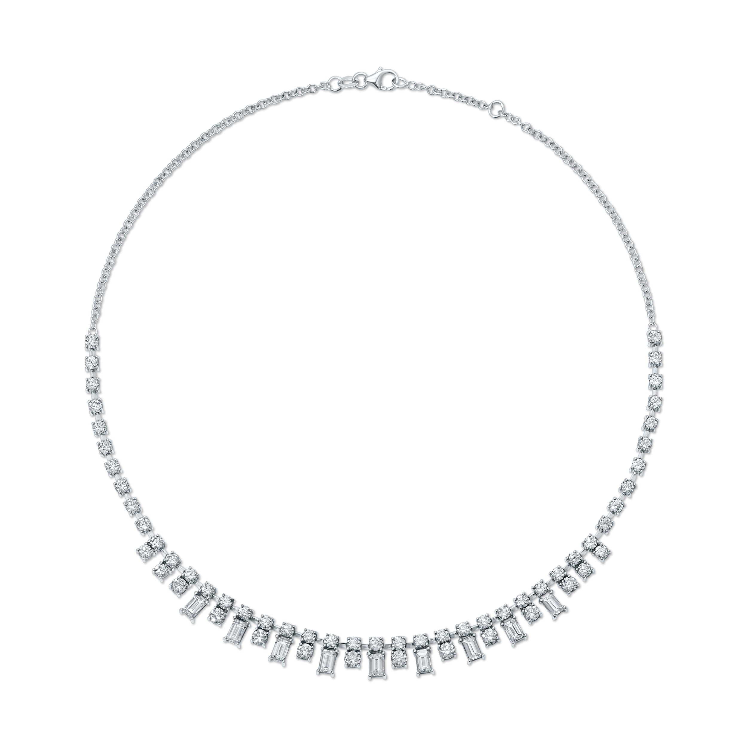 BAGUETTE AND ROUND DIAMOND CHOKER
