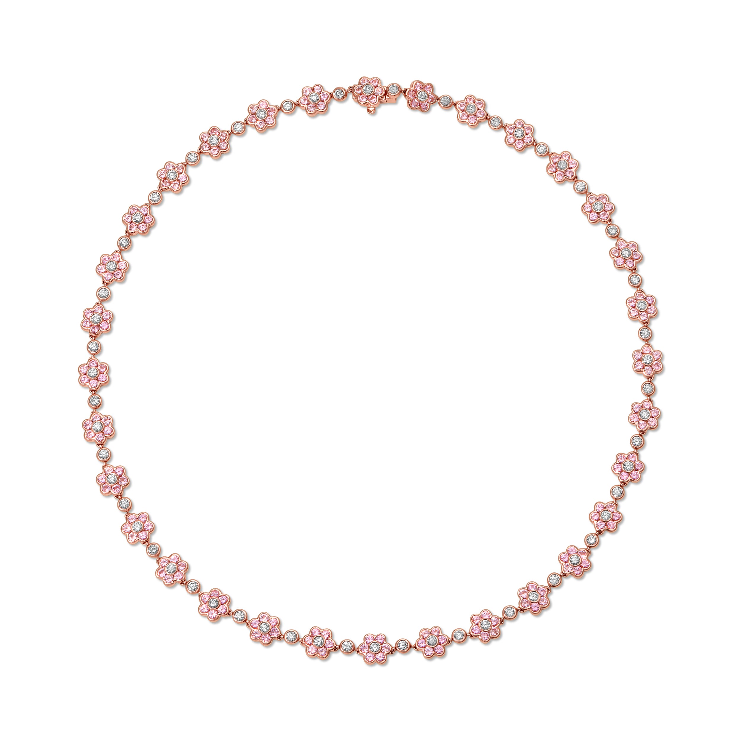 SMALL PINK SAPPHIRE AND DIAMOND FLORA CHOKER