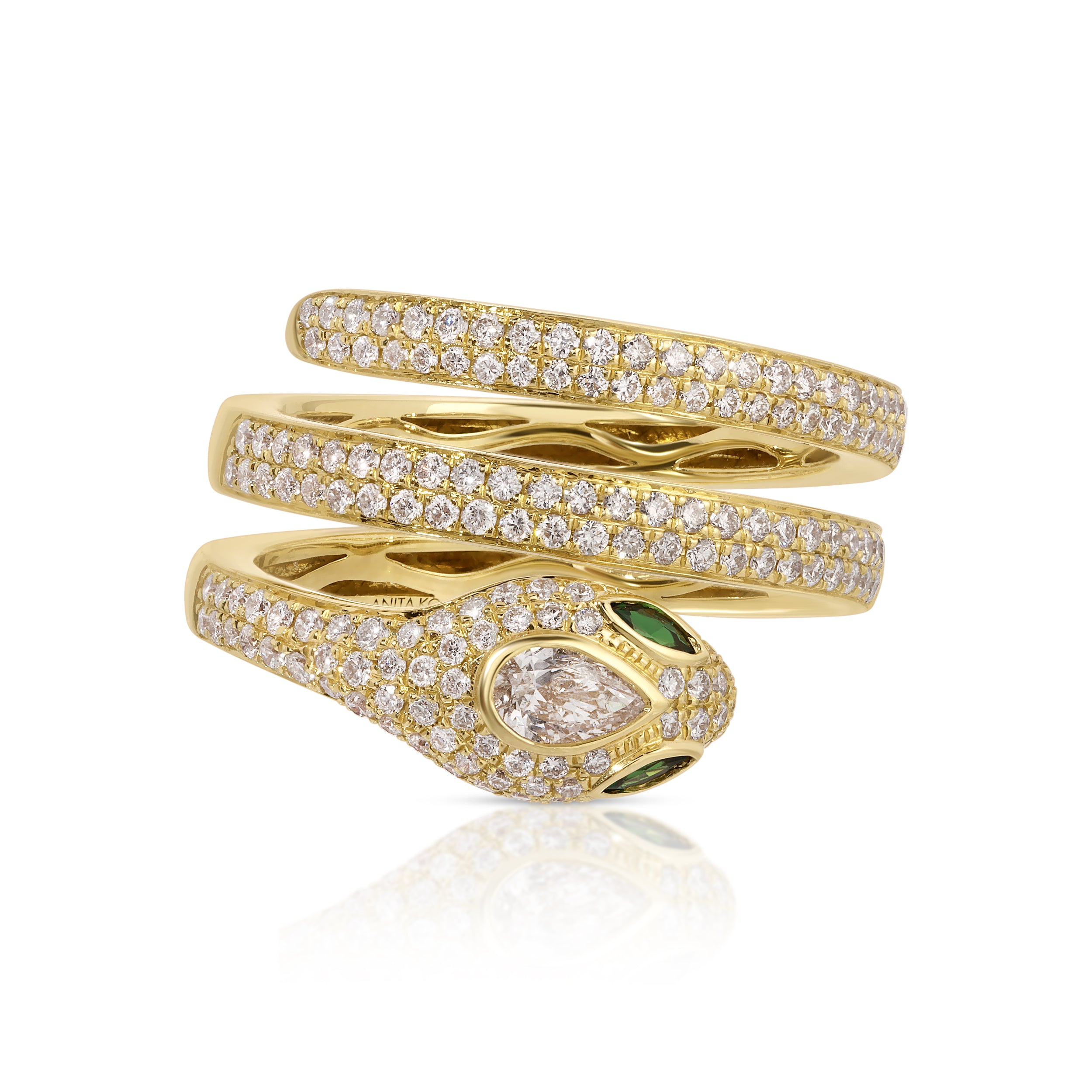 DIAMOND PAVE SNAKE COIL PINKY RING