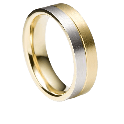 Two Tone Gold Mens Wedding Bands