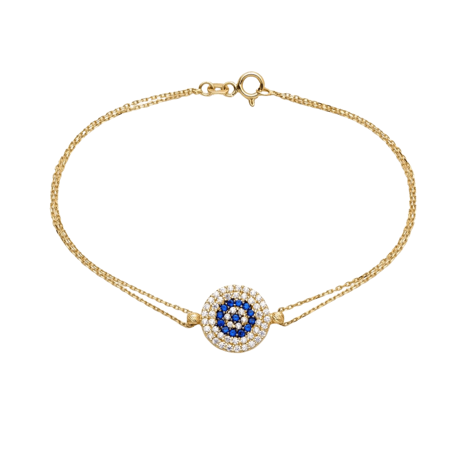 Evil Eye 14K Solid Yellow Gold Bracelet