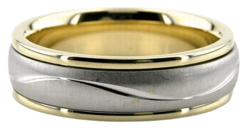6mm 10K 14K 18K Two Tone Gold Wedding Bands