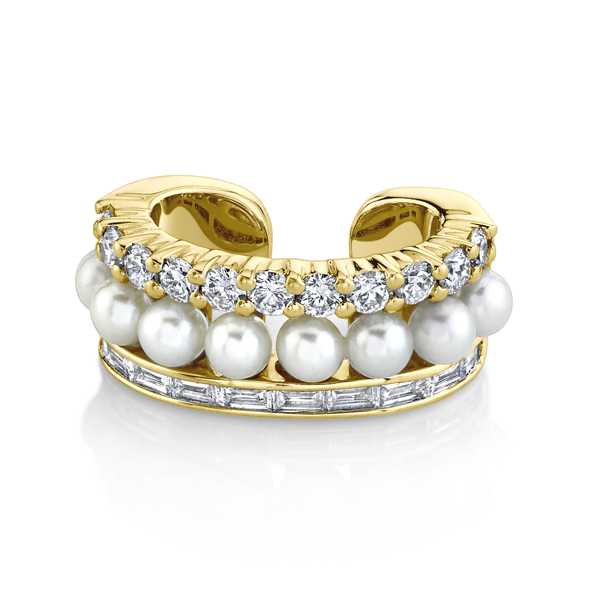 PEARL AND DIAMOND LOLA EAR CUFF