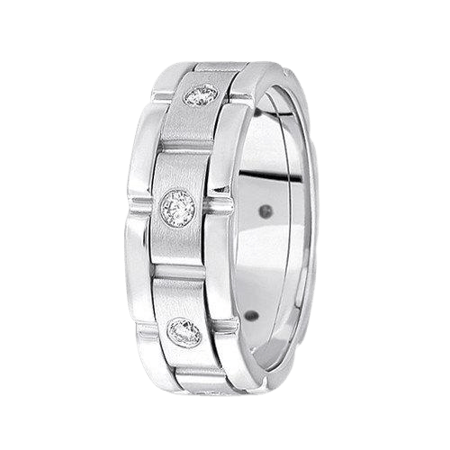 Platinum Rolex Style Diamond Wedding Band