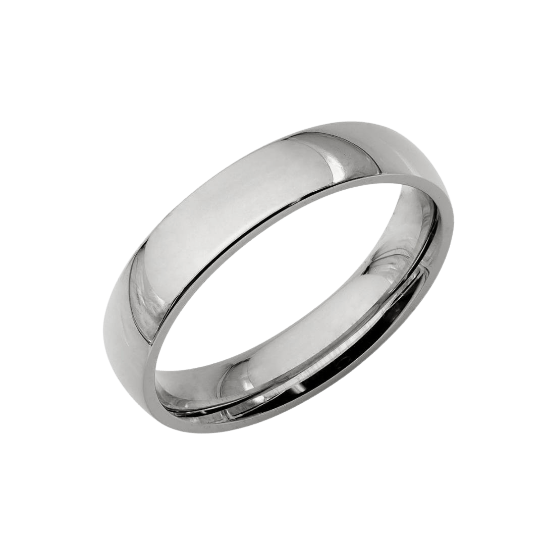 4mm 14K Gold Classic Plain Dome Wedding Bands