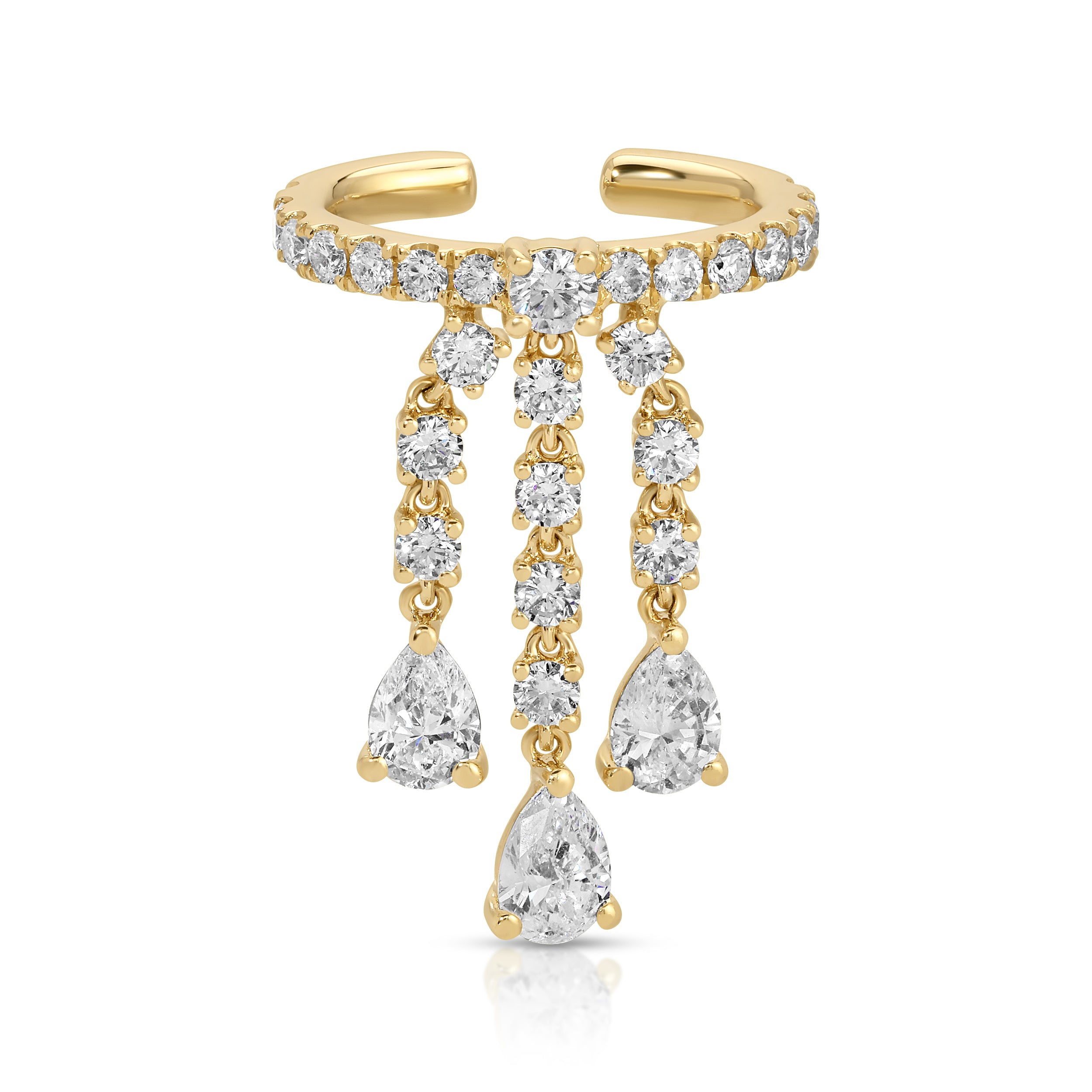 DIAMOND FRINGE EAR CUFF