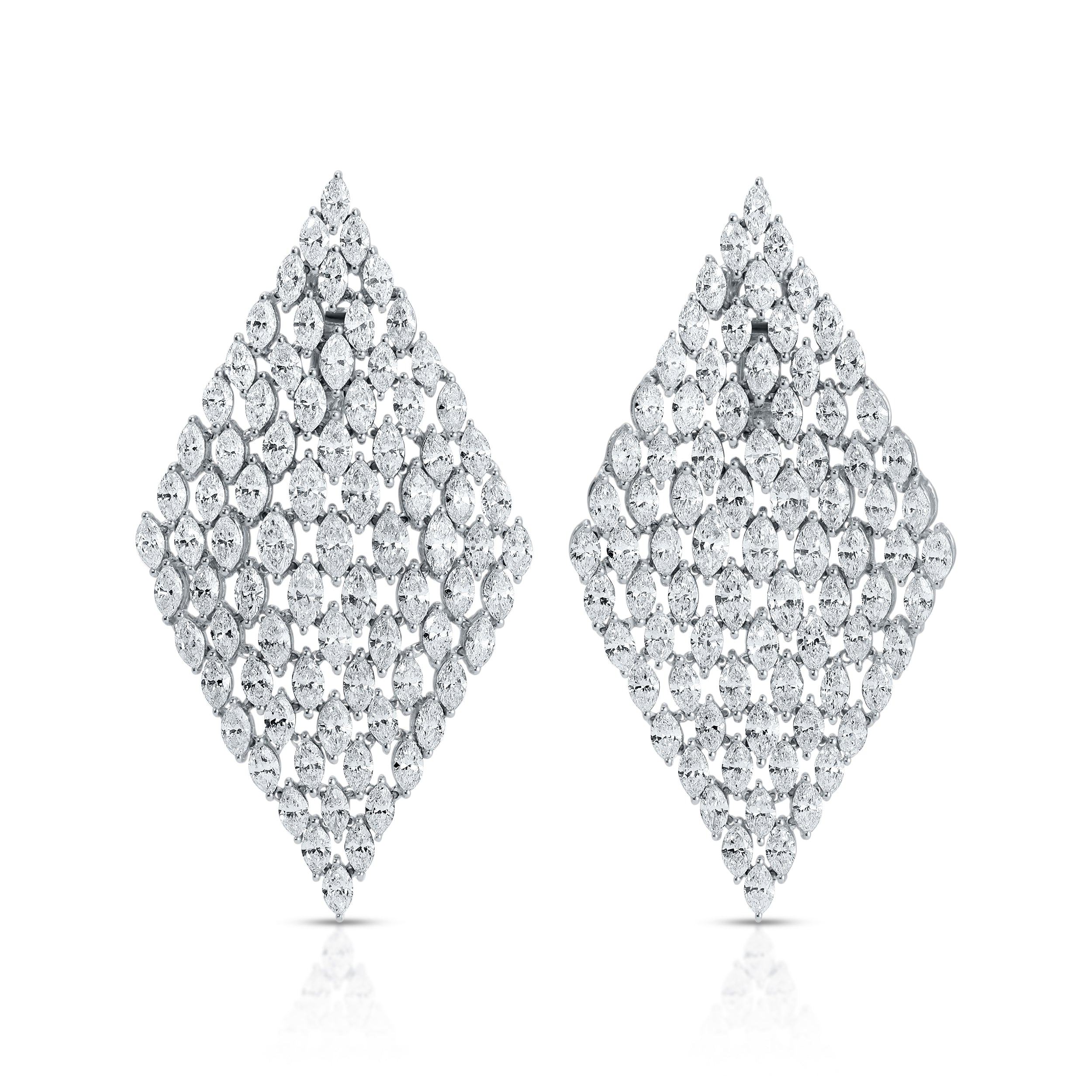 MESH MARQUIS DIAMOND EARRINGS
